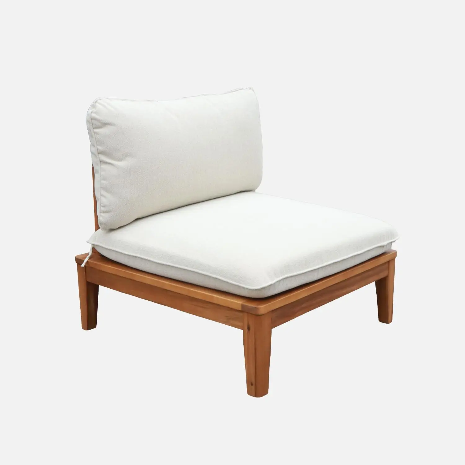 Salon de jardin modulable bois d'acacia et bouclette 5 places