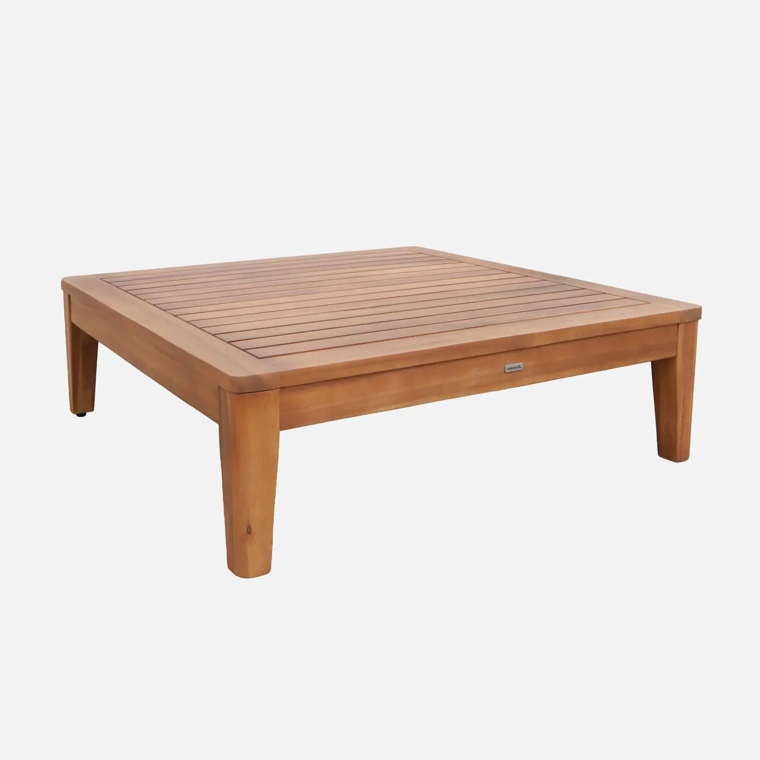 Salon de jardin modulable bois d'acacia et effet bouclette avec accoudoirs 3 places