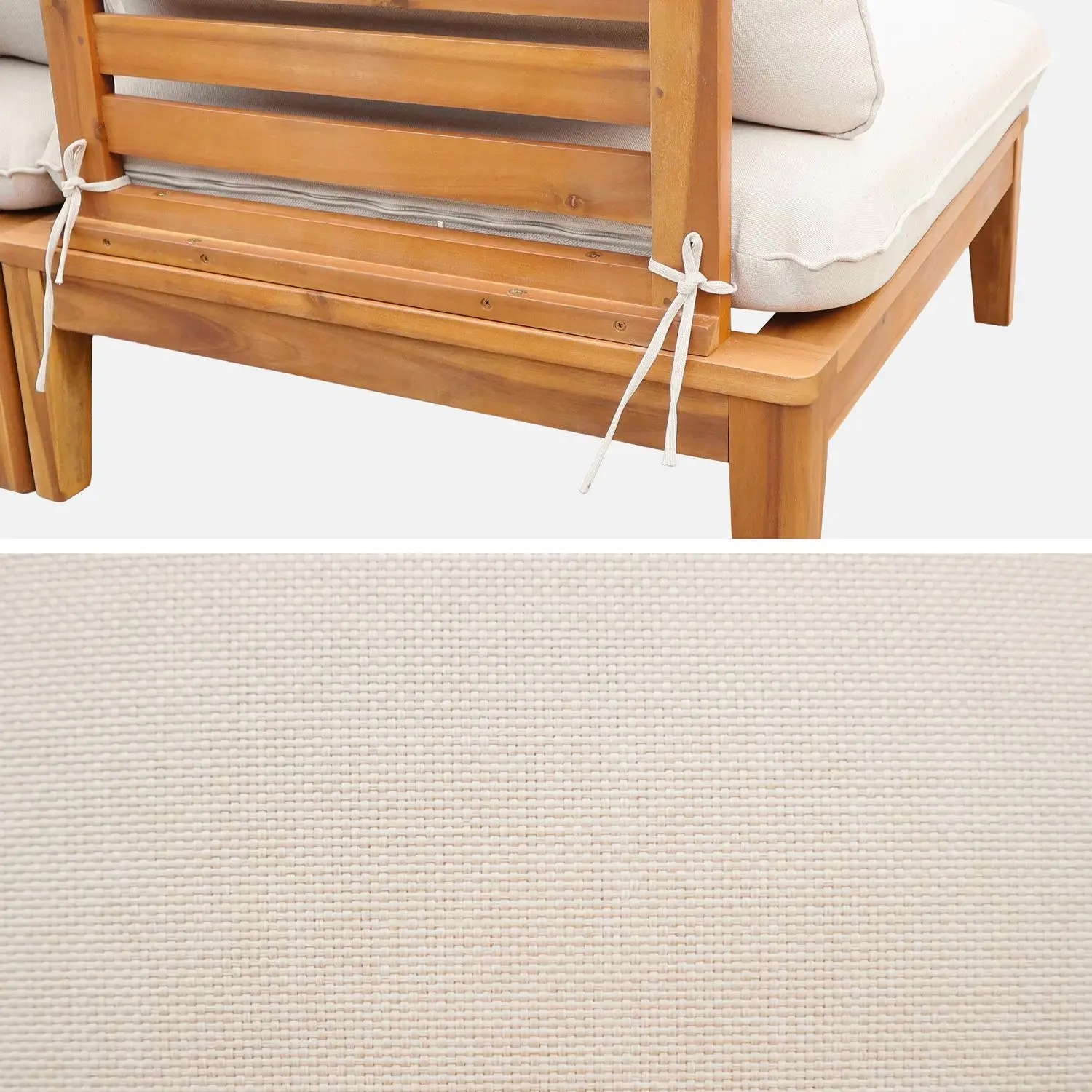 Fauteuil de jardin avec table basse bois d'acacia