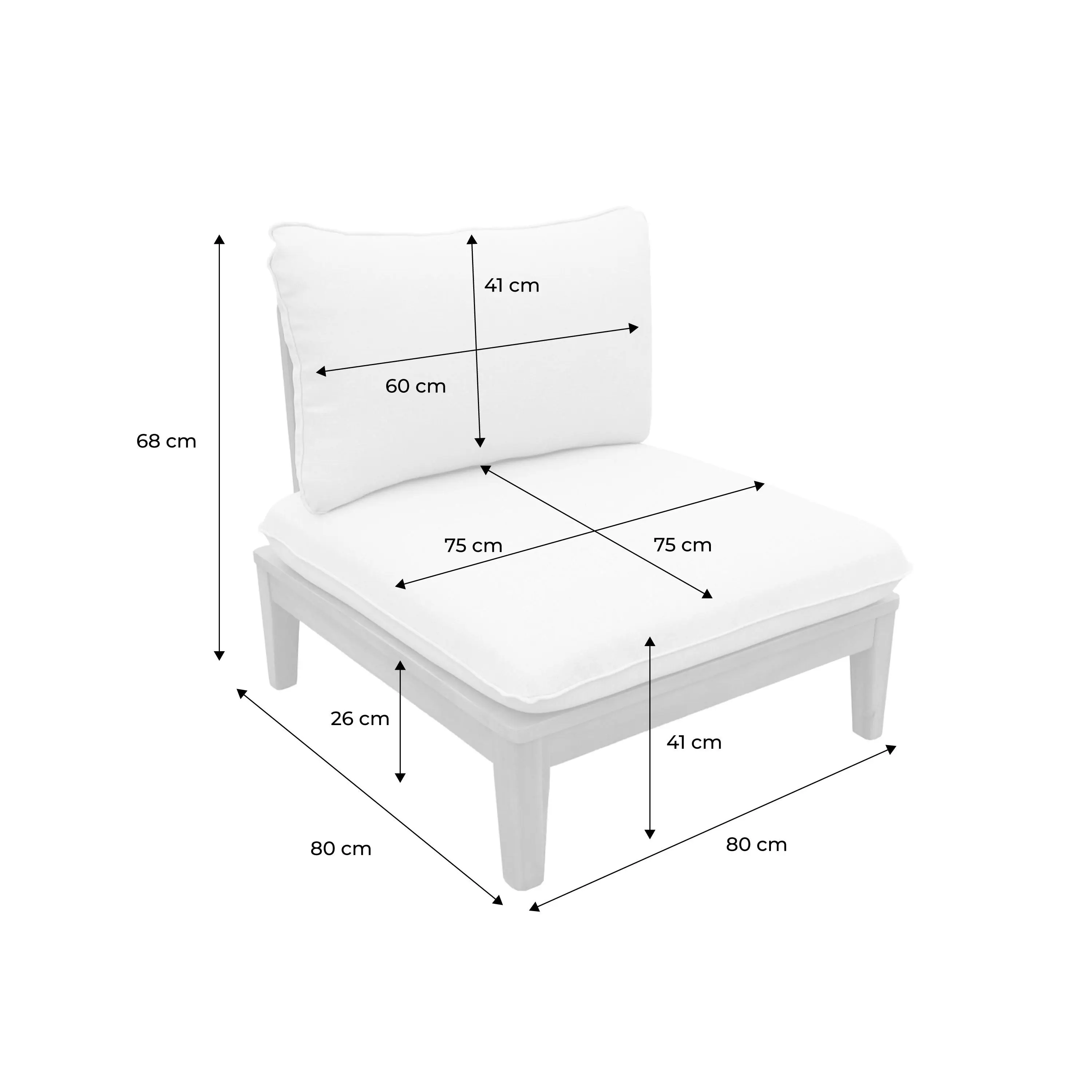 Banquette modulable de jardin bois d'acacia 2 places