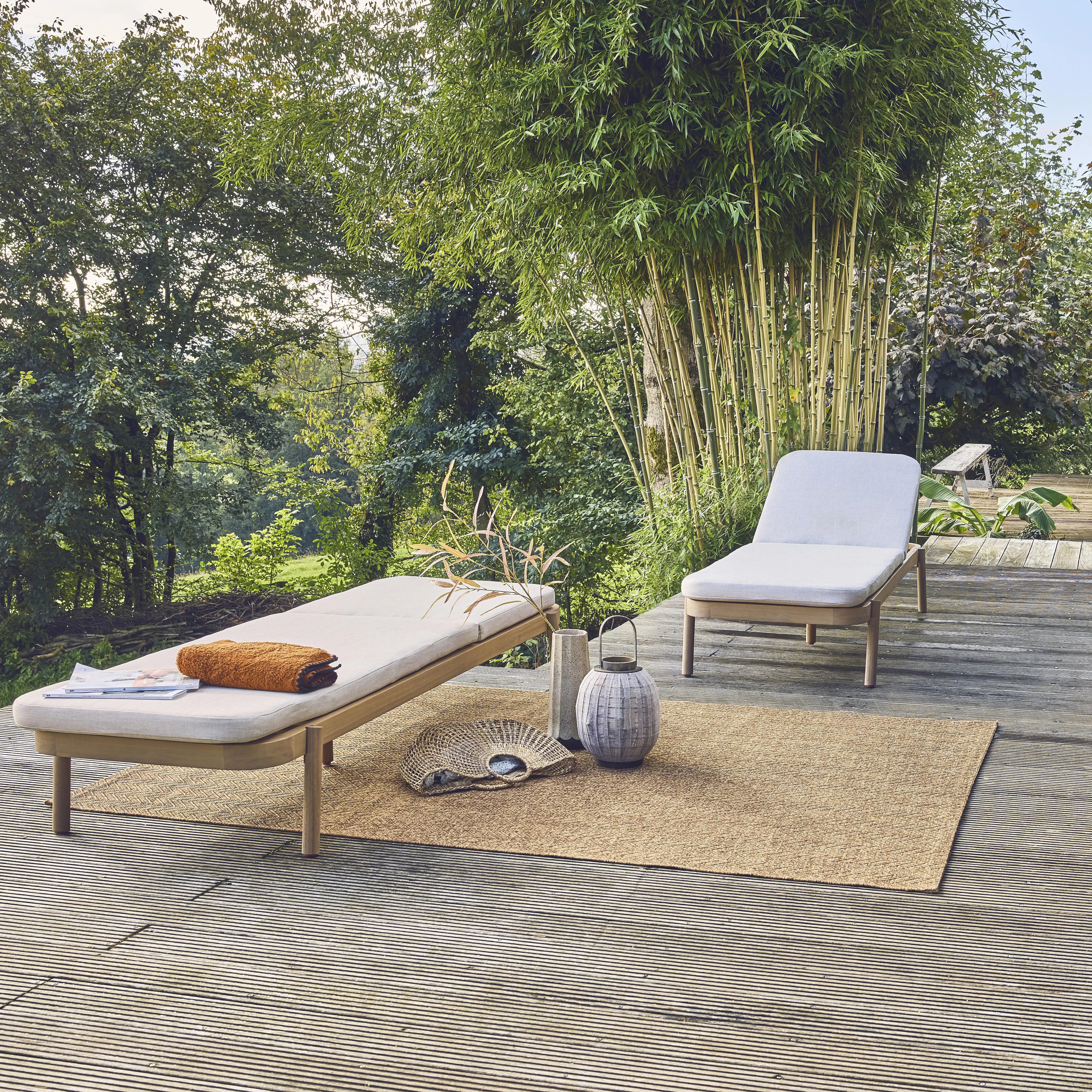 Bain de soleil bois d'acacia multi positions (lot de 2)