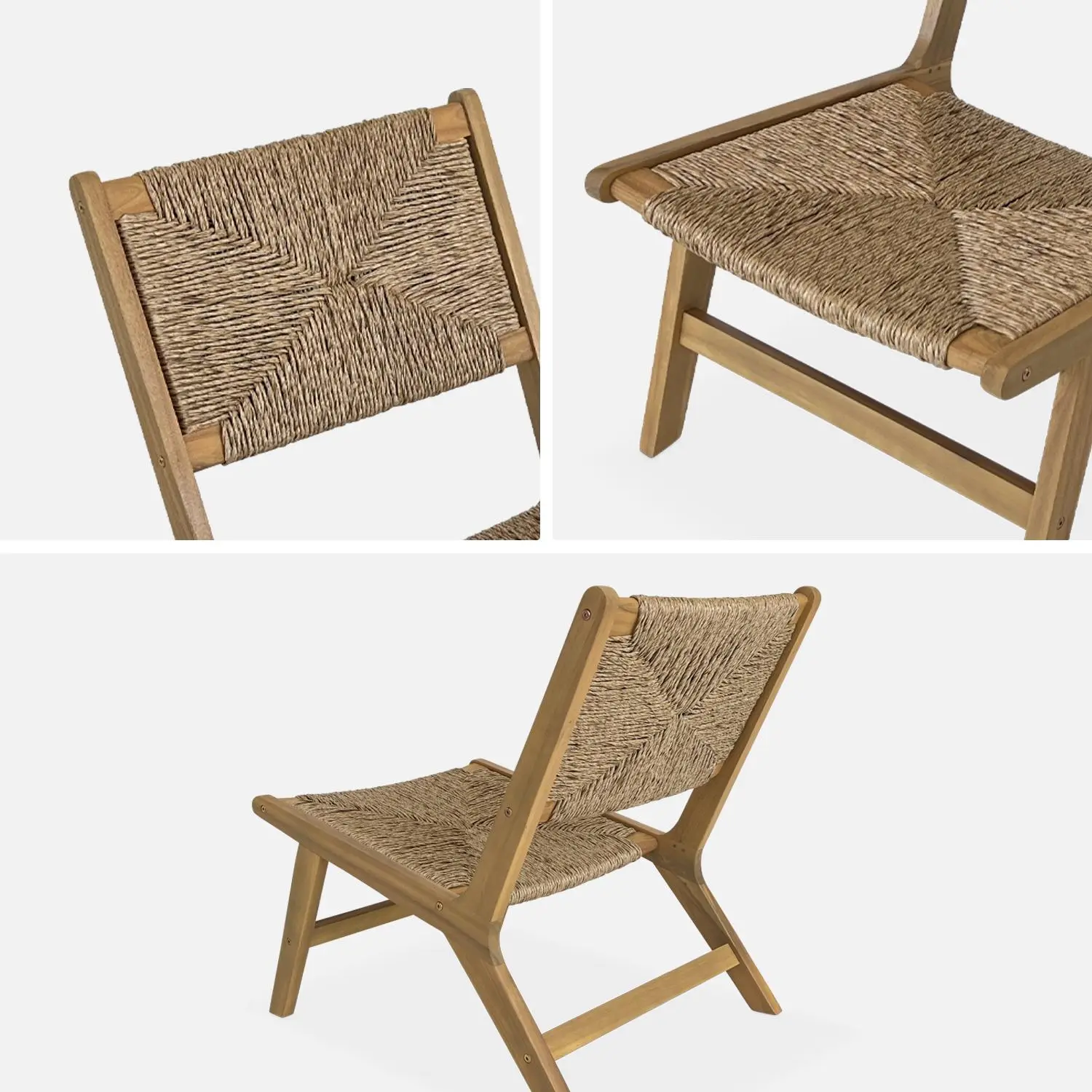 Fauteuil relax de jardin bois d'acacia et résine