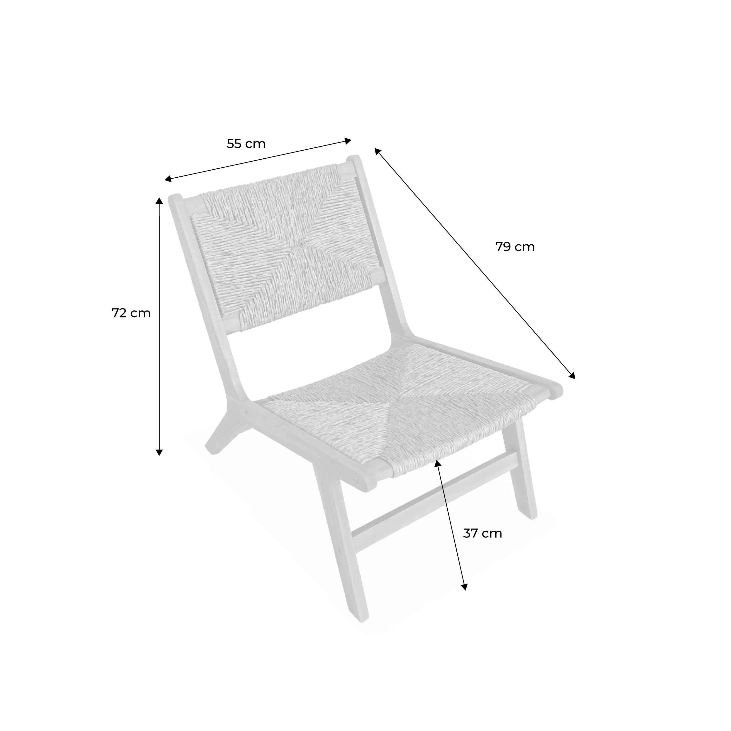 Fauteuil relax de jardin bois d'acacia et résine