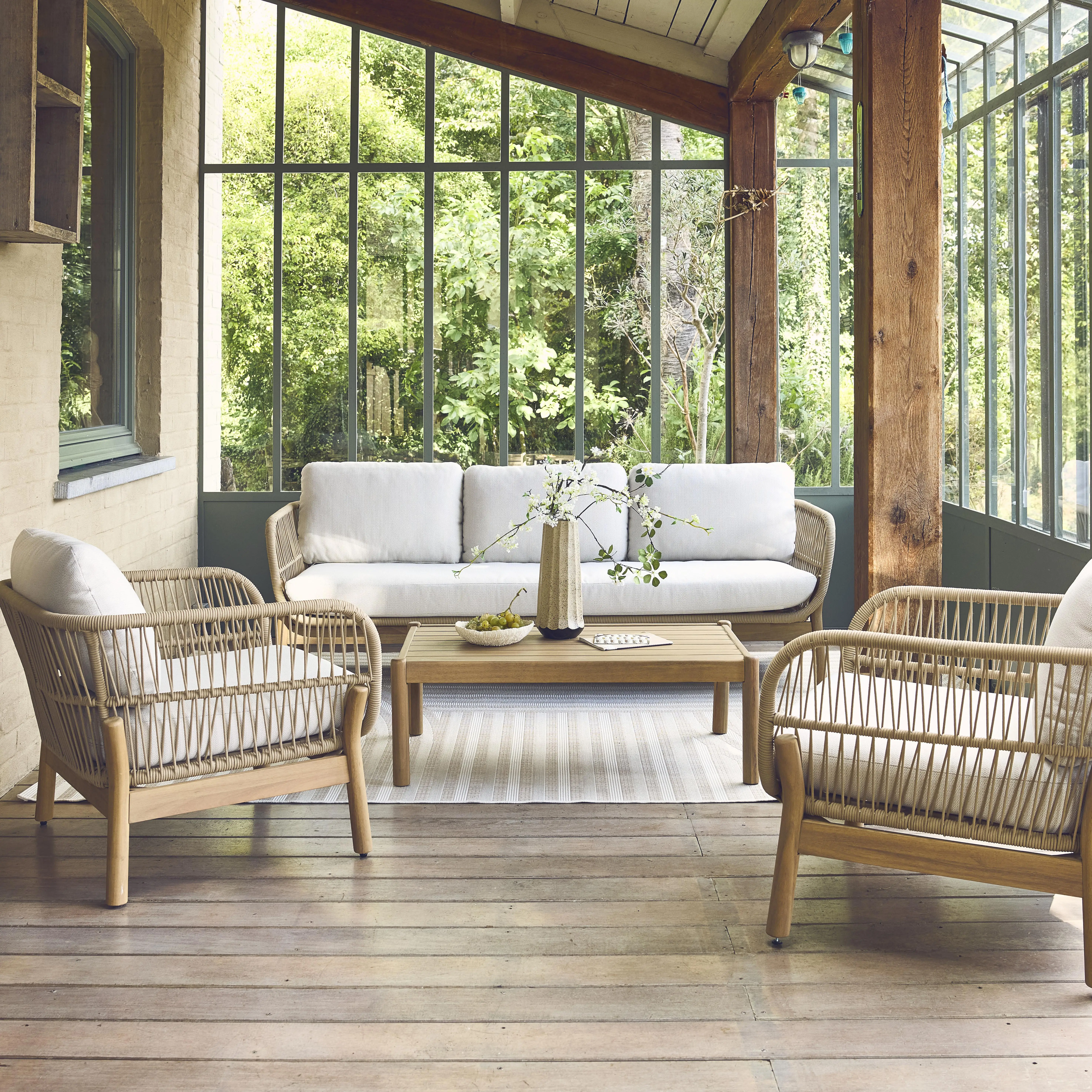 SALON DE JARDIN 4PCS KAKI