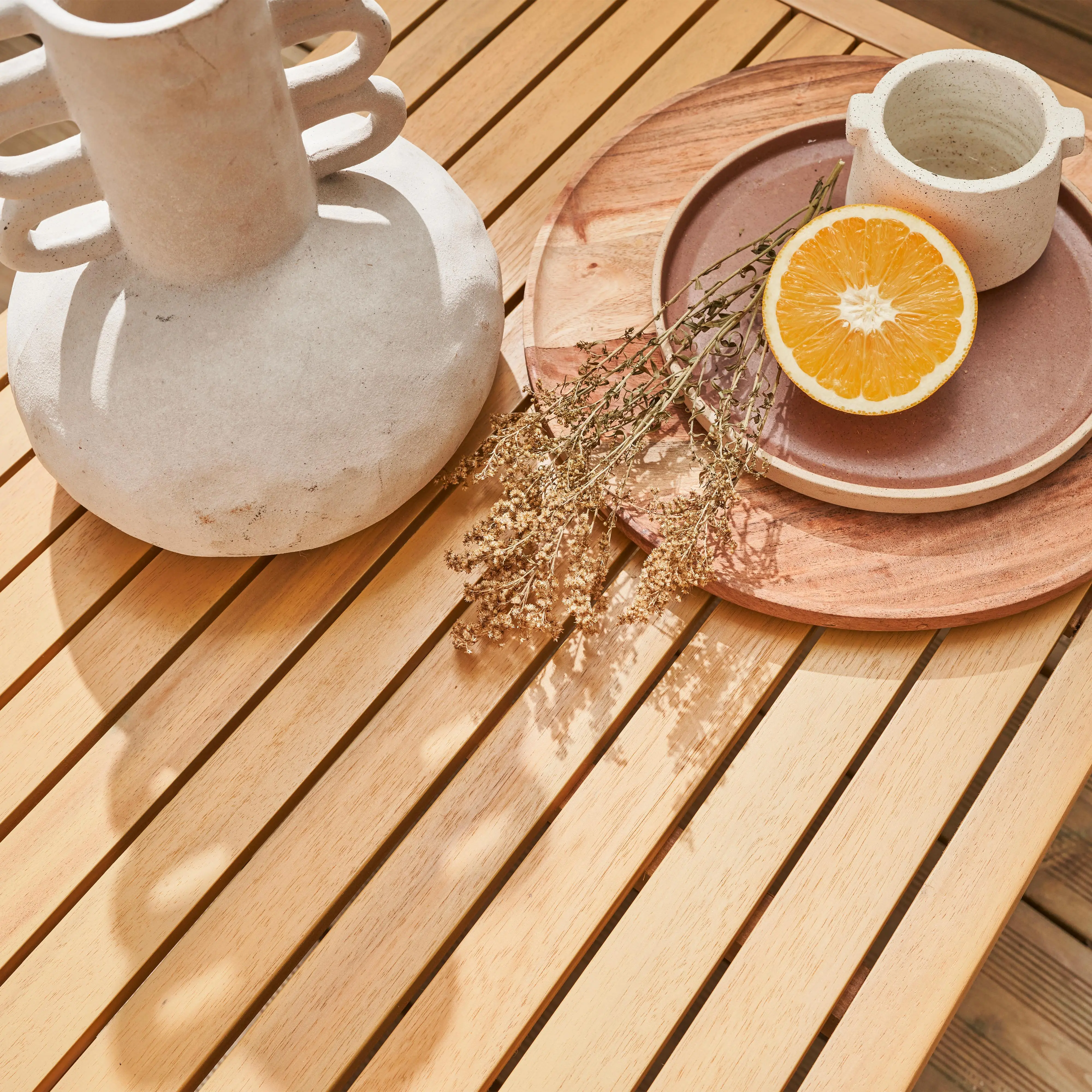 Salon de jardin bois d'acacia et cordes 4 places