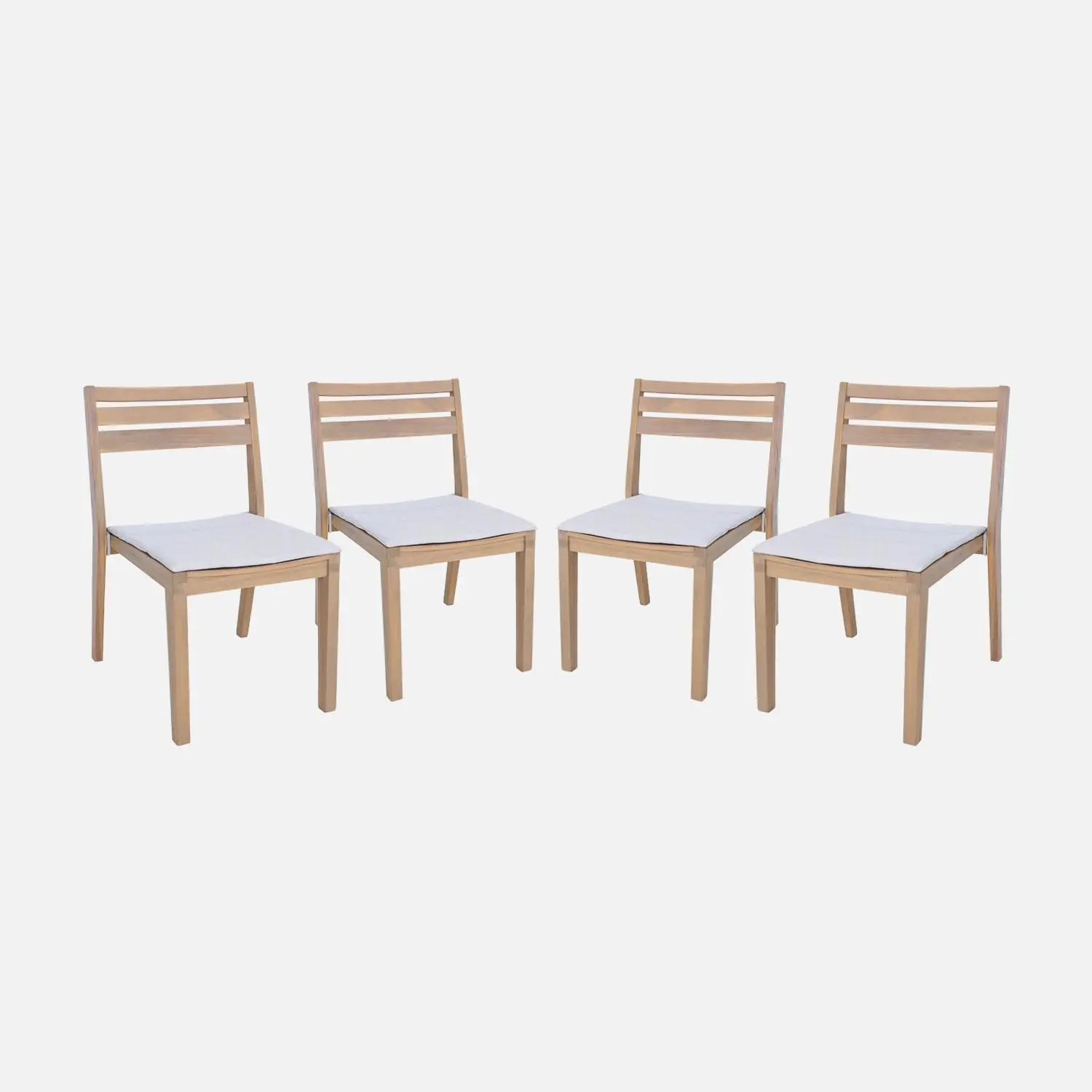 Chaise de jardin bois d'acacia (lot de 4)