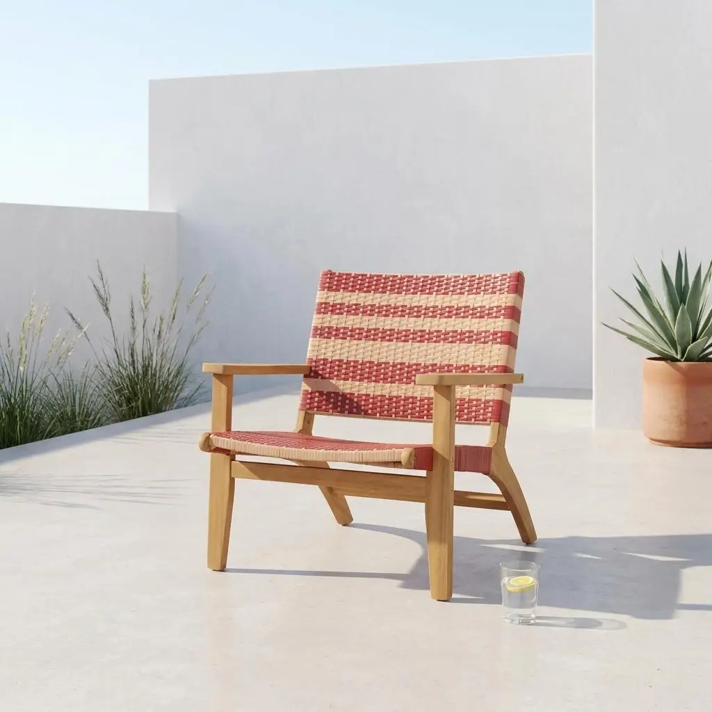 Fauteuil de jardin bois d'acacia et résine