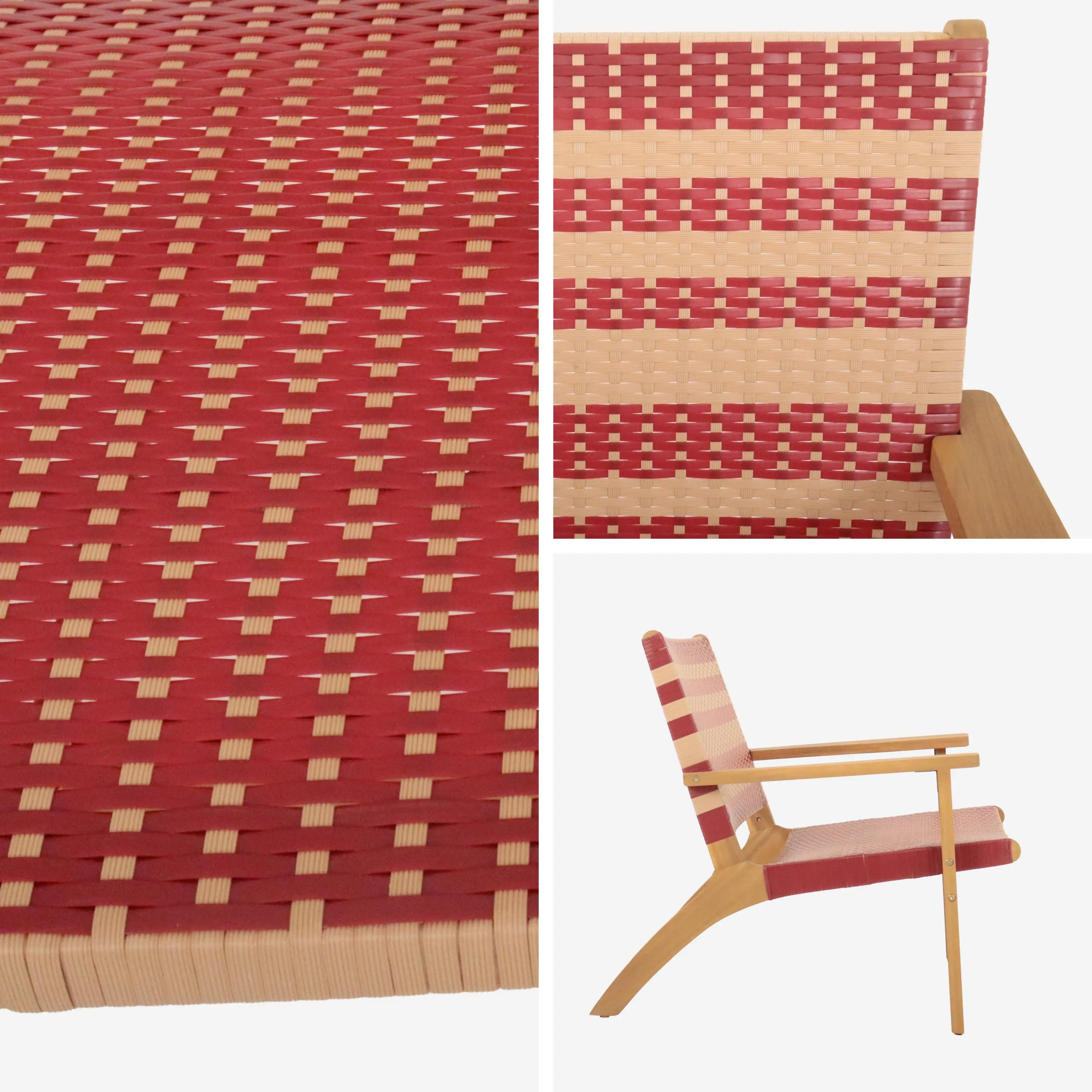 Fauteuil de jardin bois d'acacia et résine