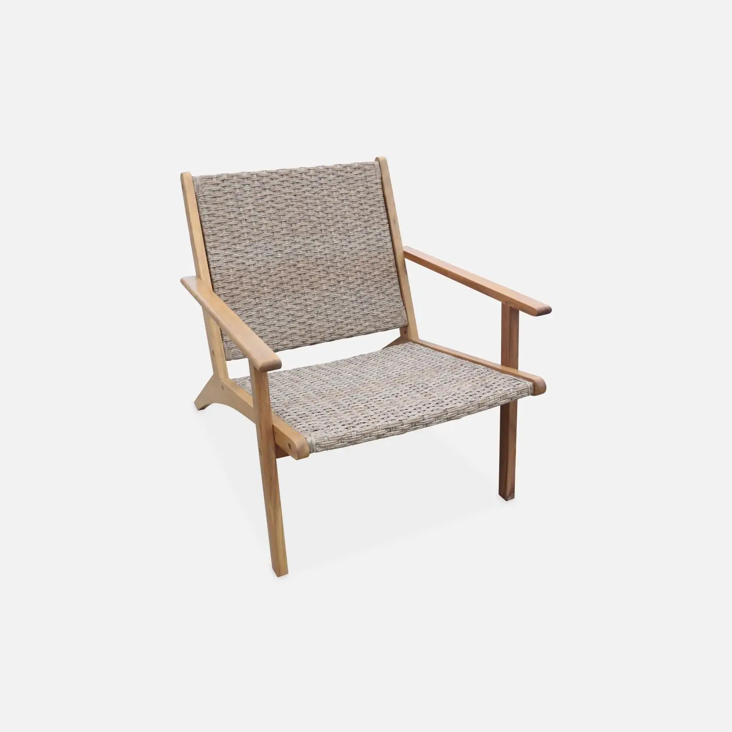 Fauteuil relax bois d'acacia et résine