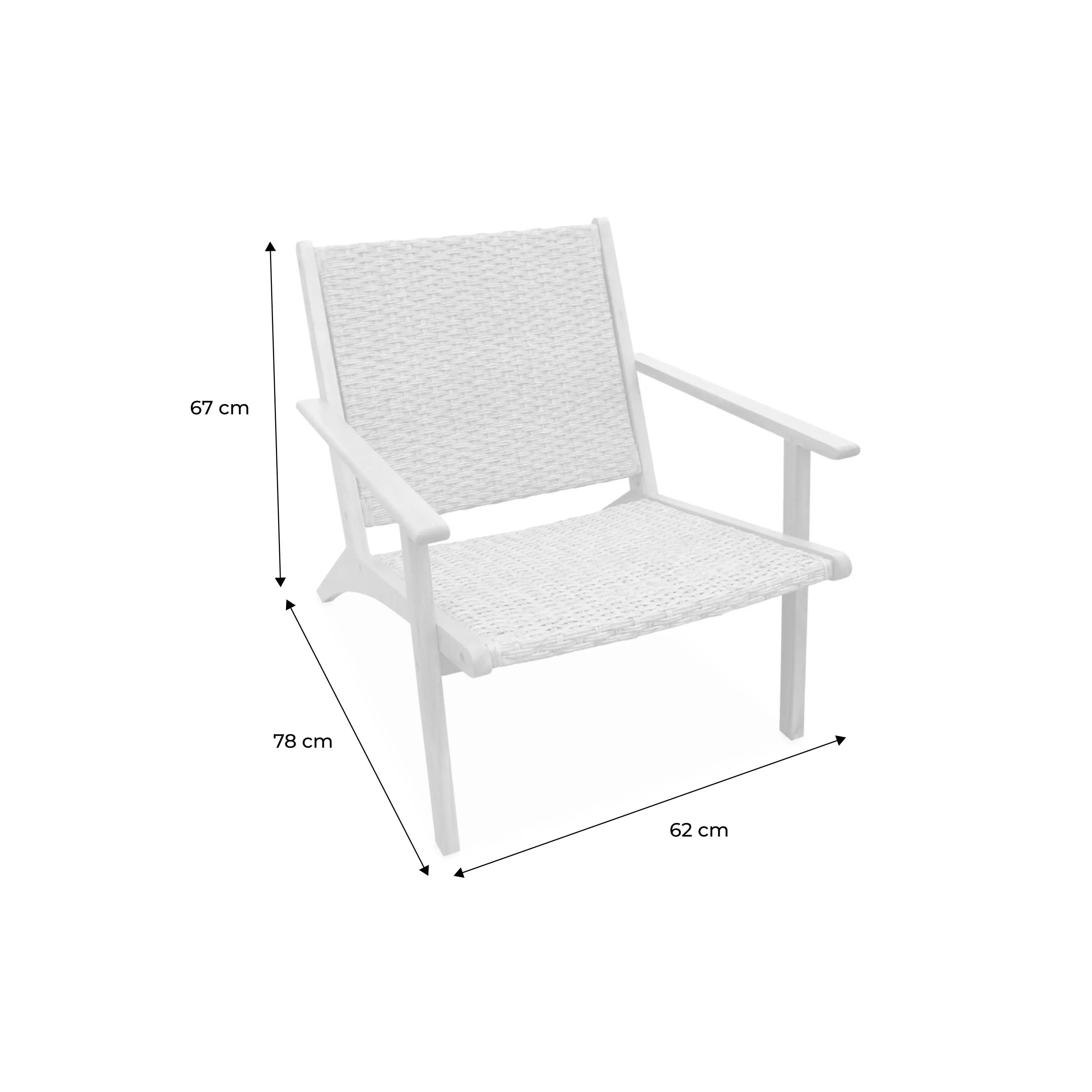 Fauteuil relax bois d'acacia et résine