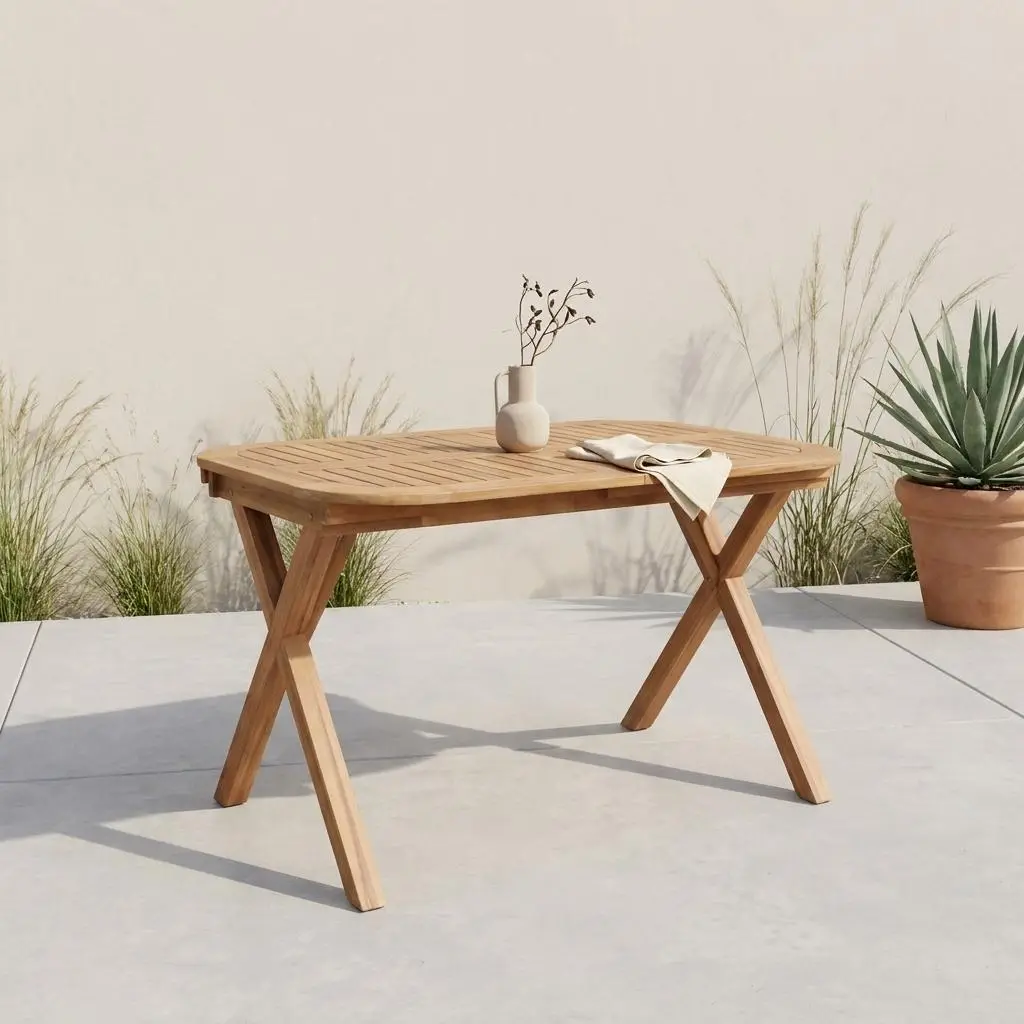 Table de jardin extensible bois d'acacia 4-6 places