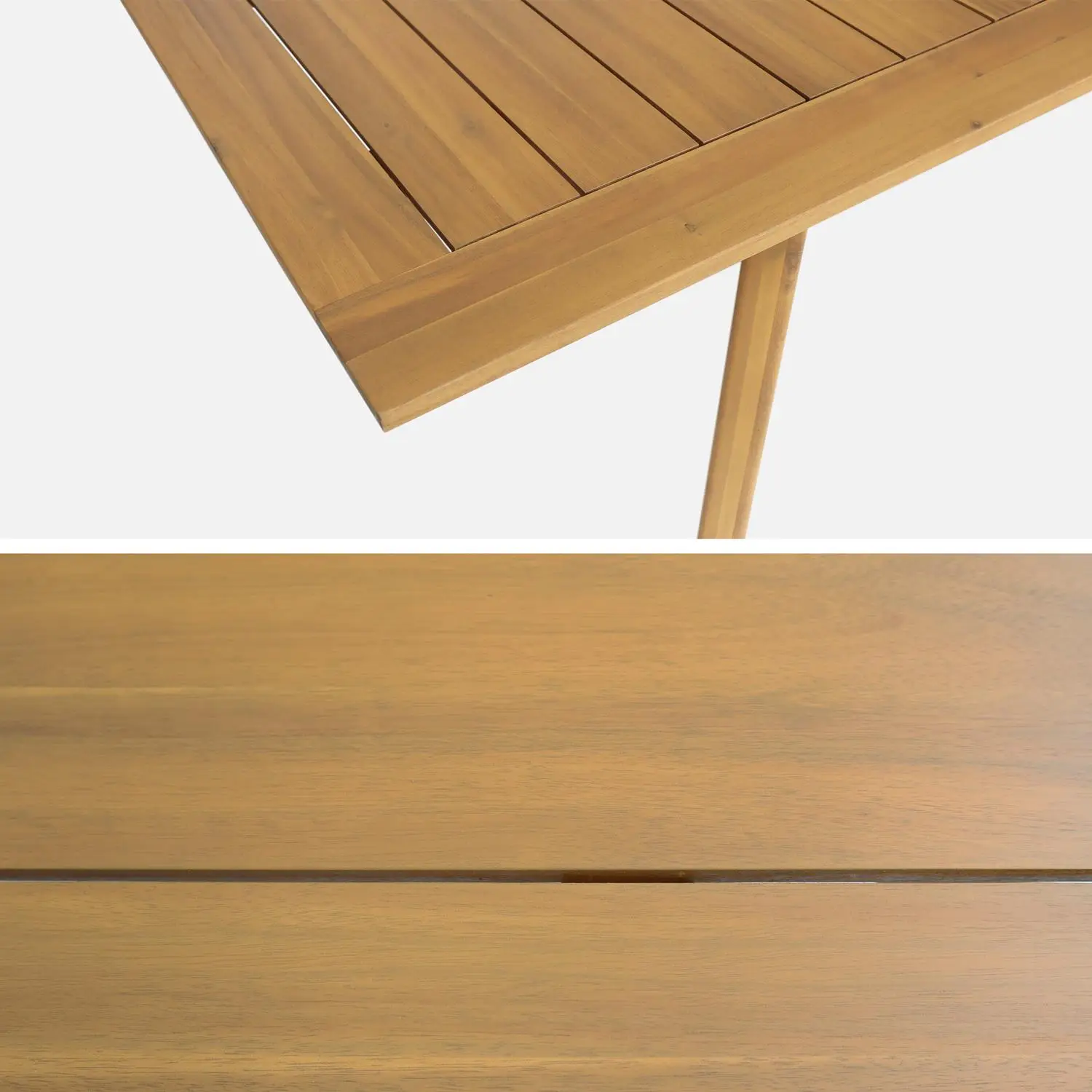 Table de jardin extensible bois d'acacia + 6 assises