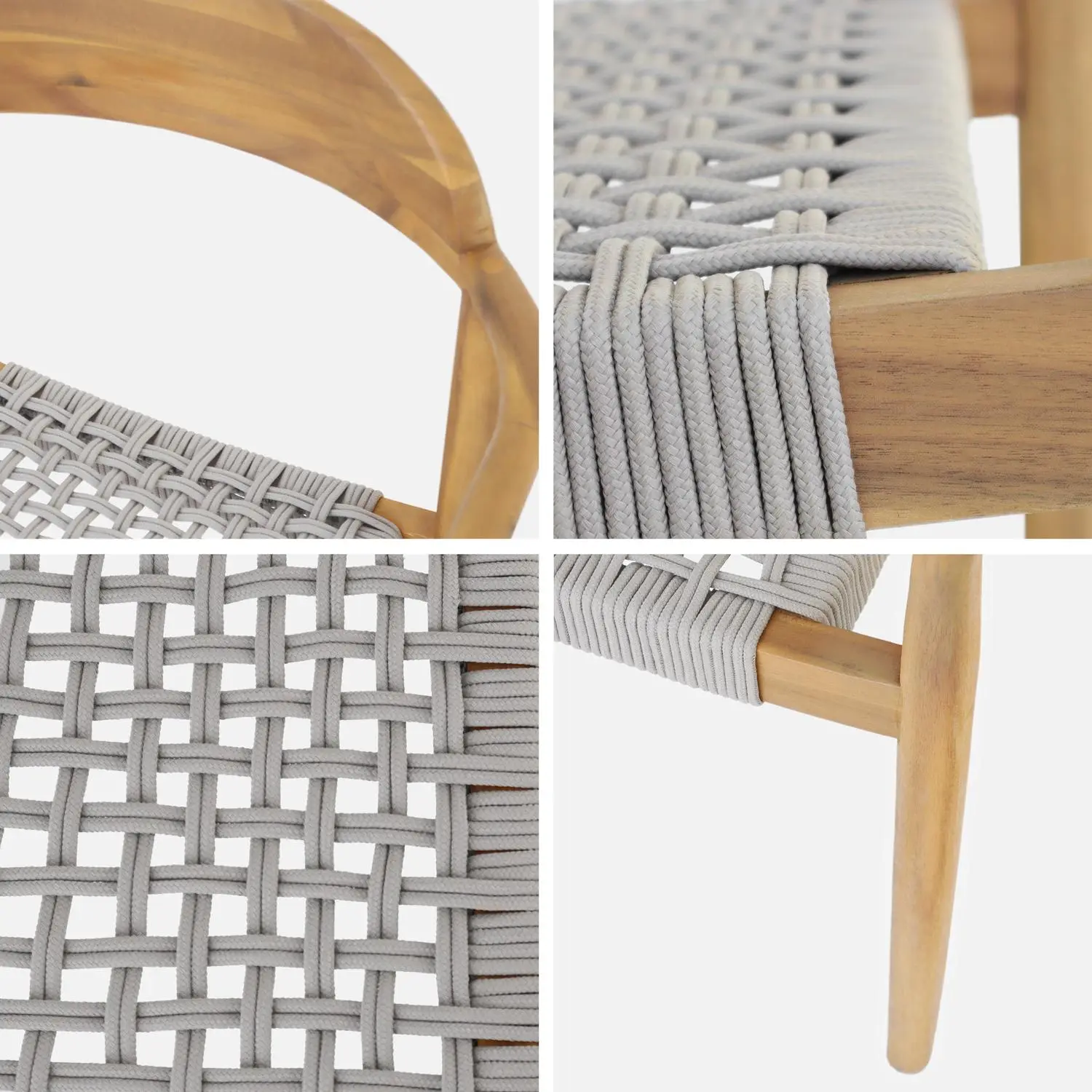 Table de jardin extensible bois d'acacia + 8 assises