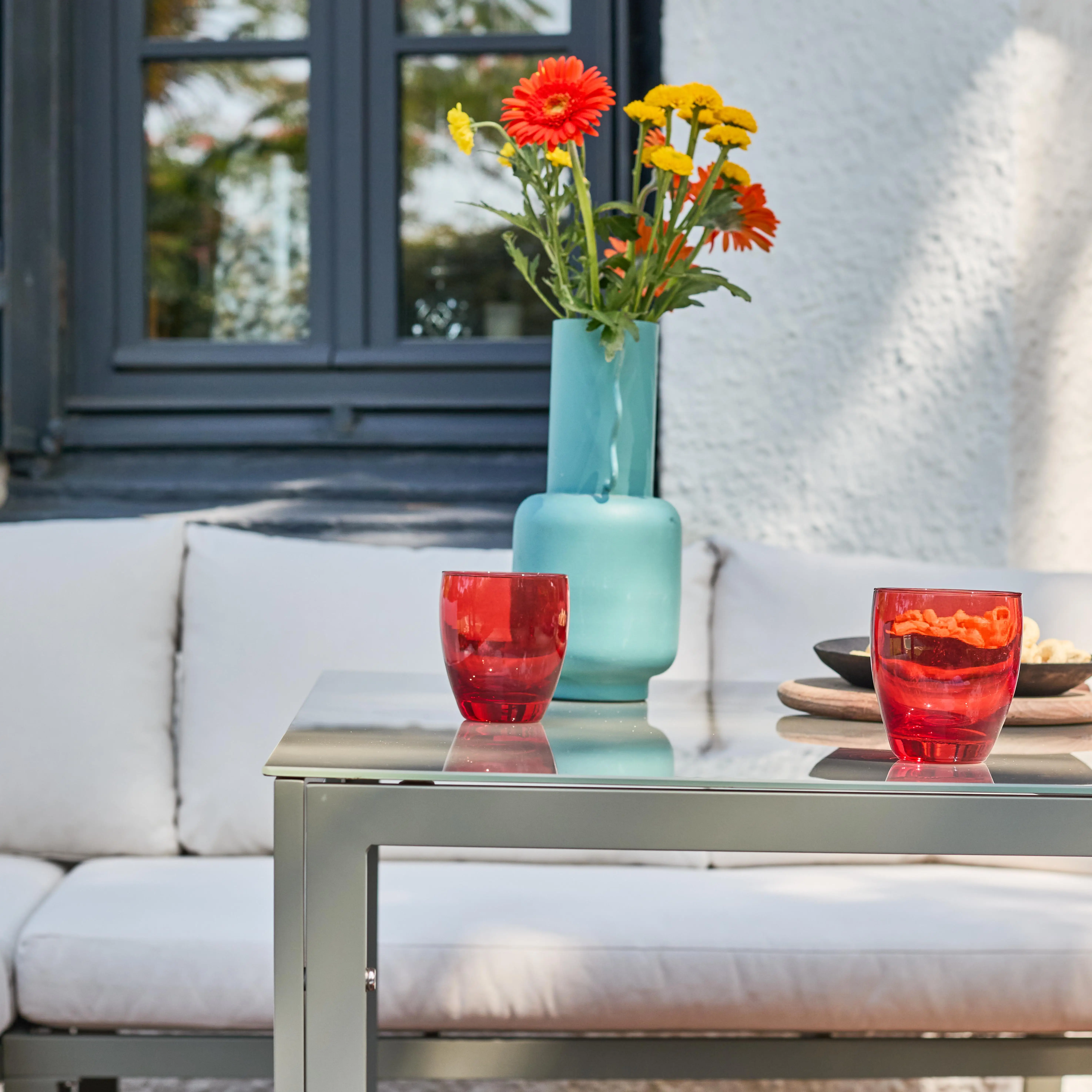 Salon, table de jardin aluminium 9 places