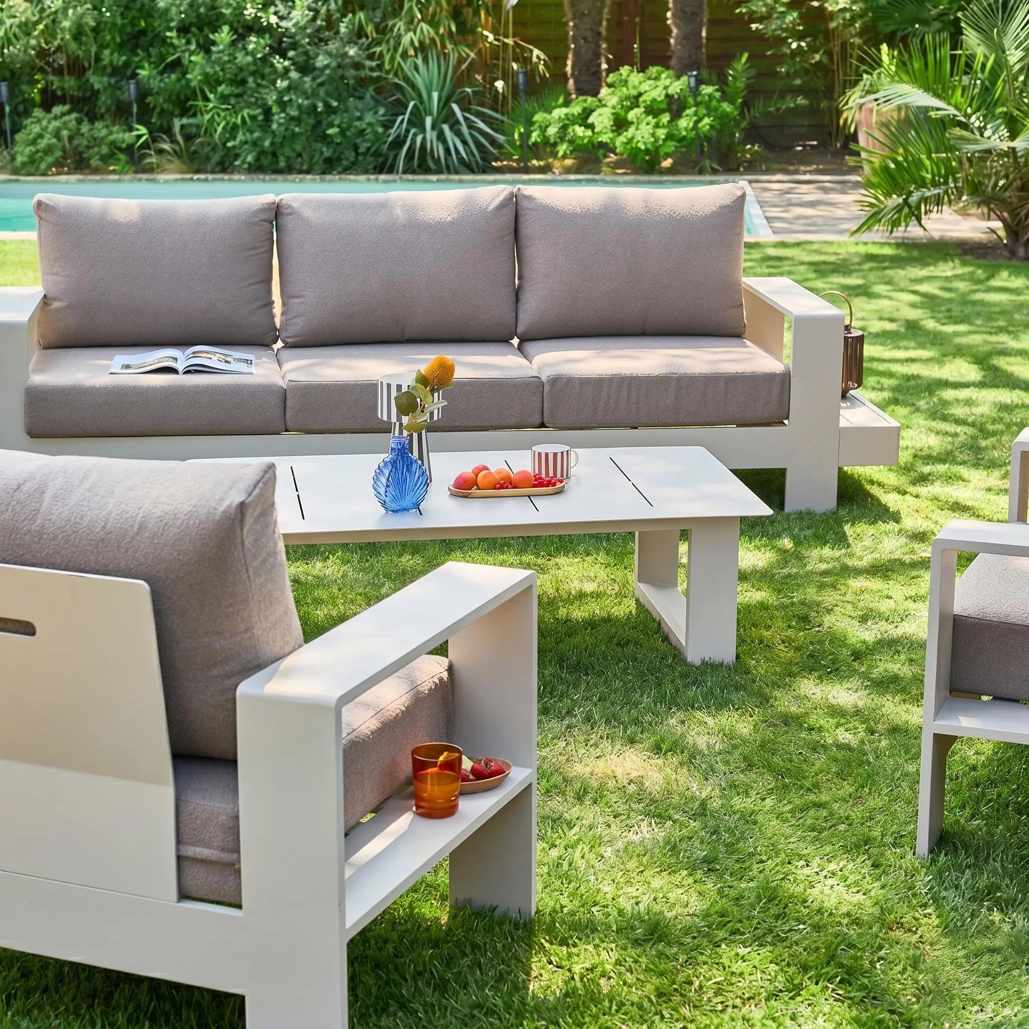 Salon de jardin aluminium 5 places