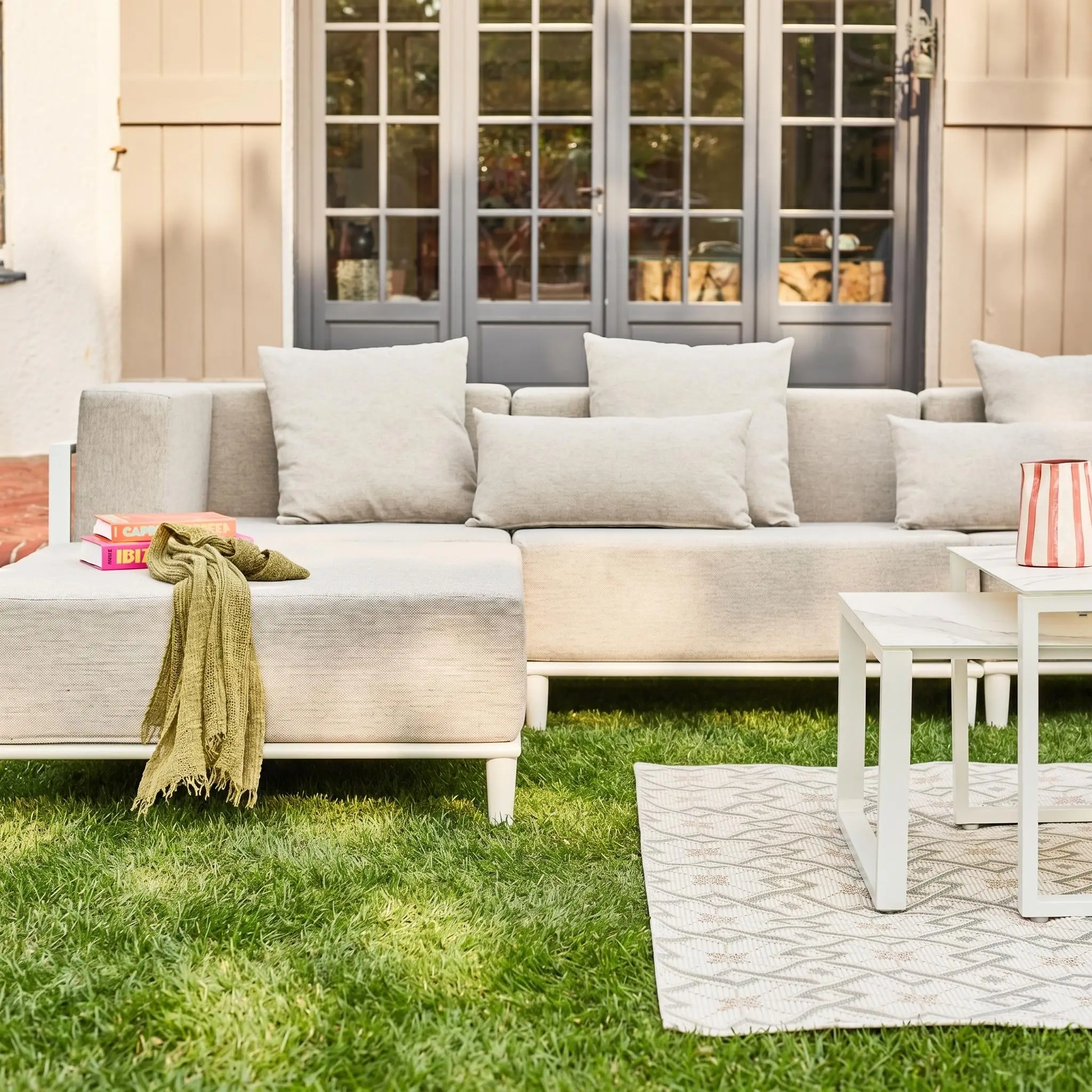 Salon de jardin modulable aluminium 4 places
