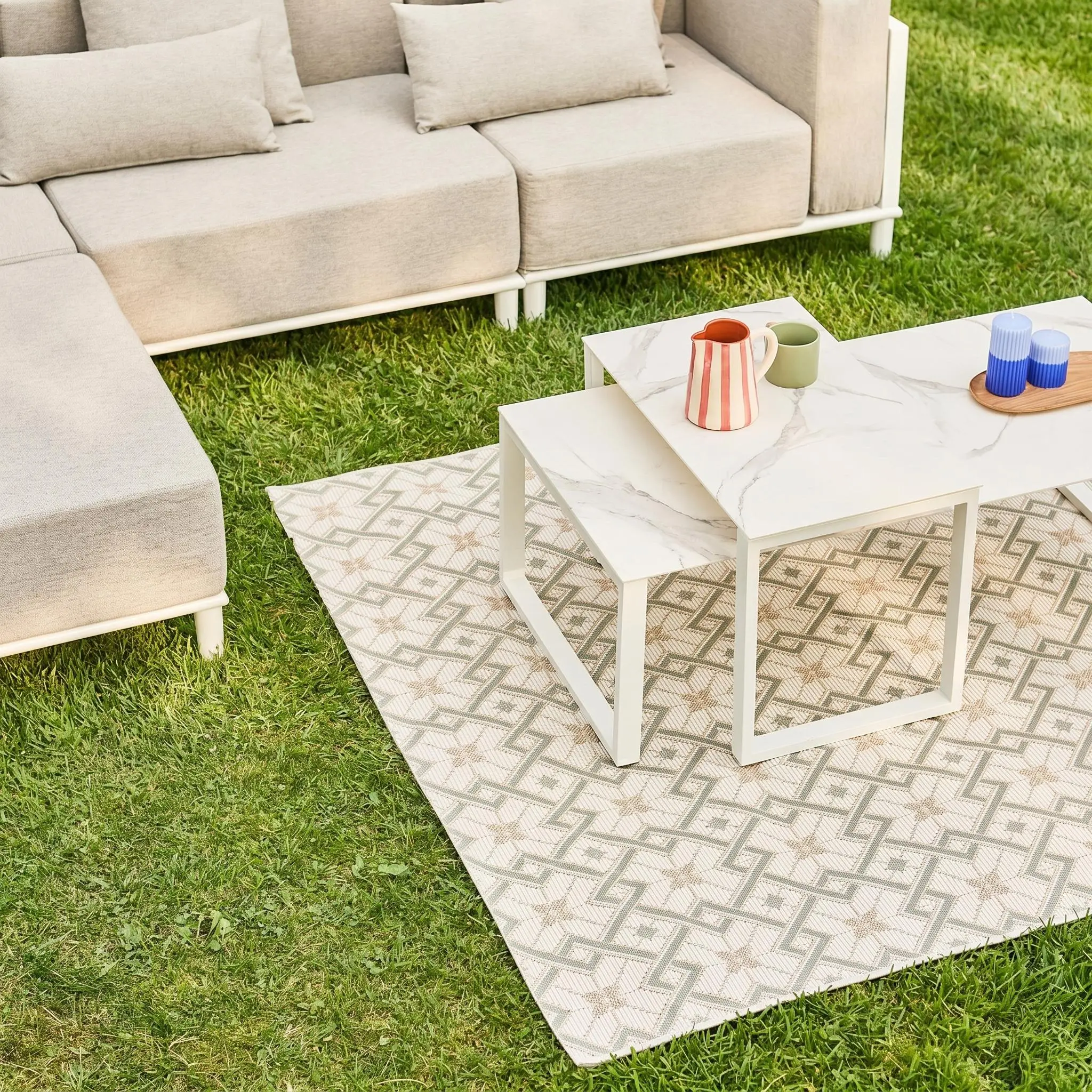 Salon de jardin modulable aluminium 4 places