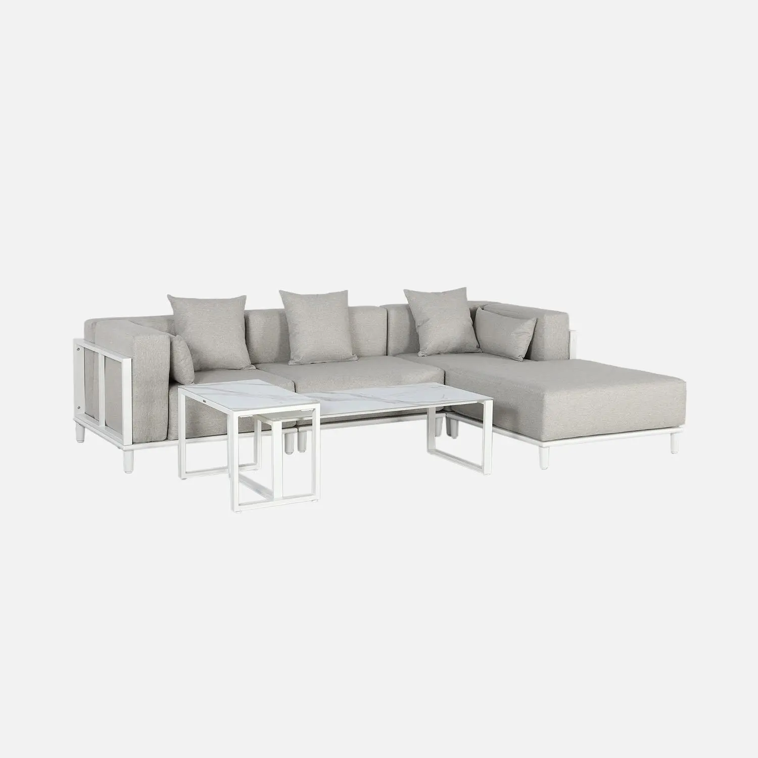 Salon de jardin modulable aluminium 4 places
