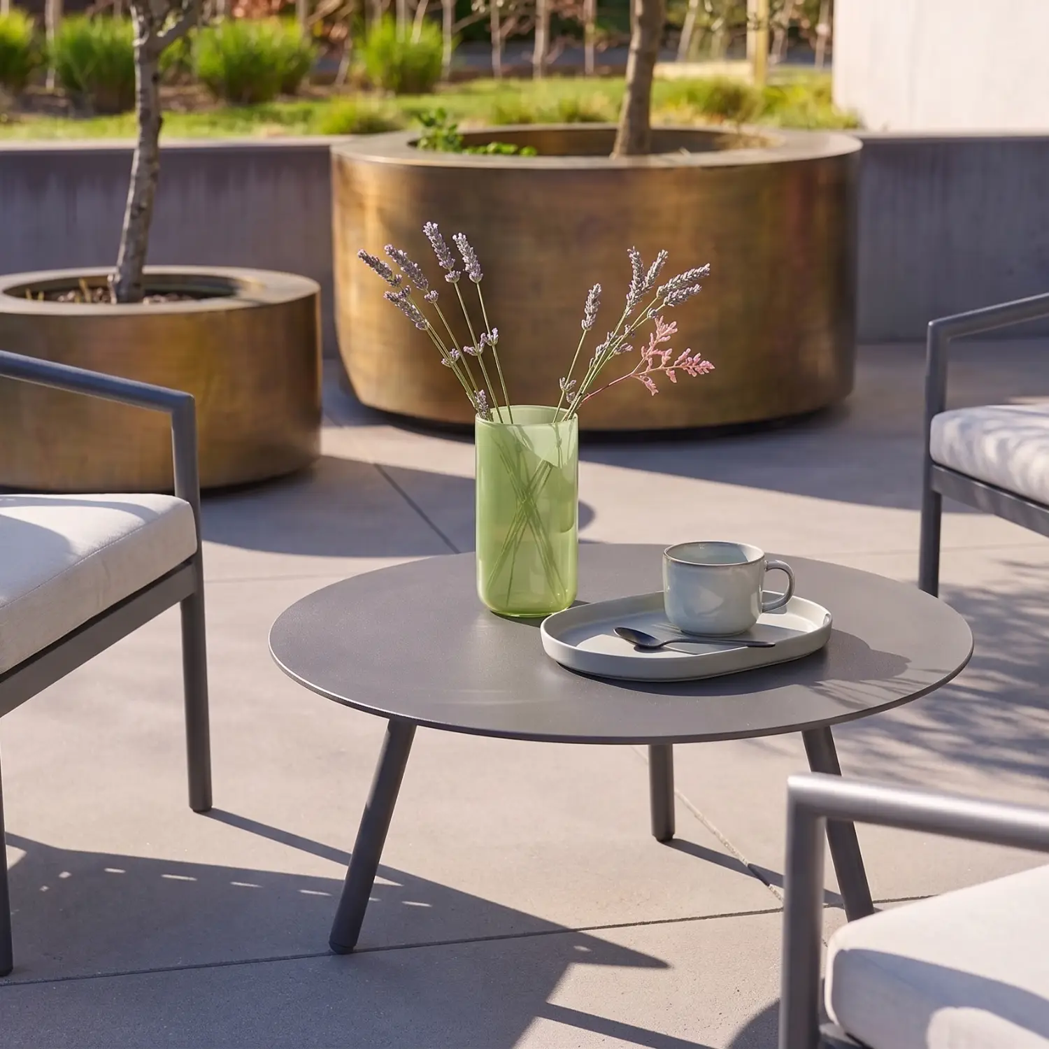 Salon de jardin aluminium et cordes 4 places