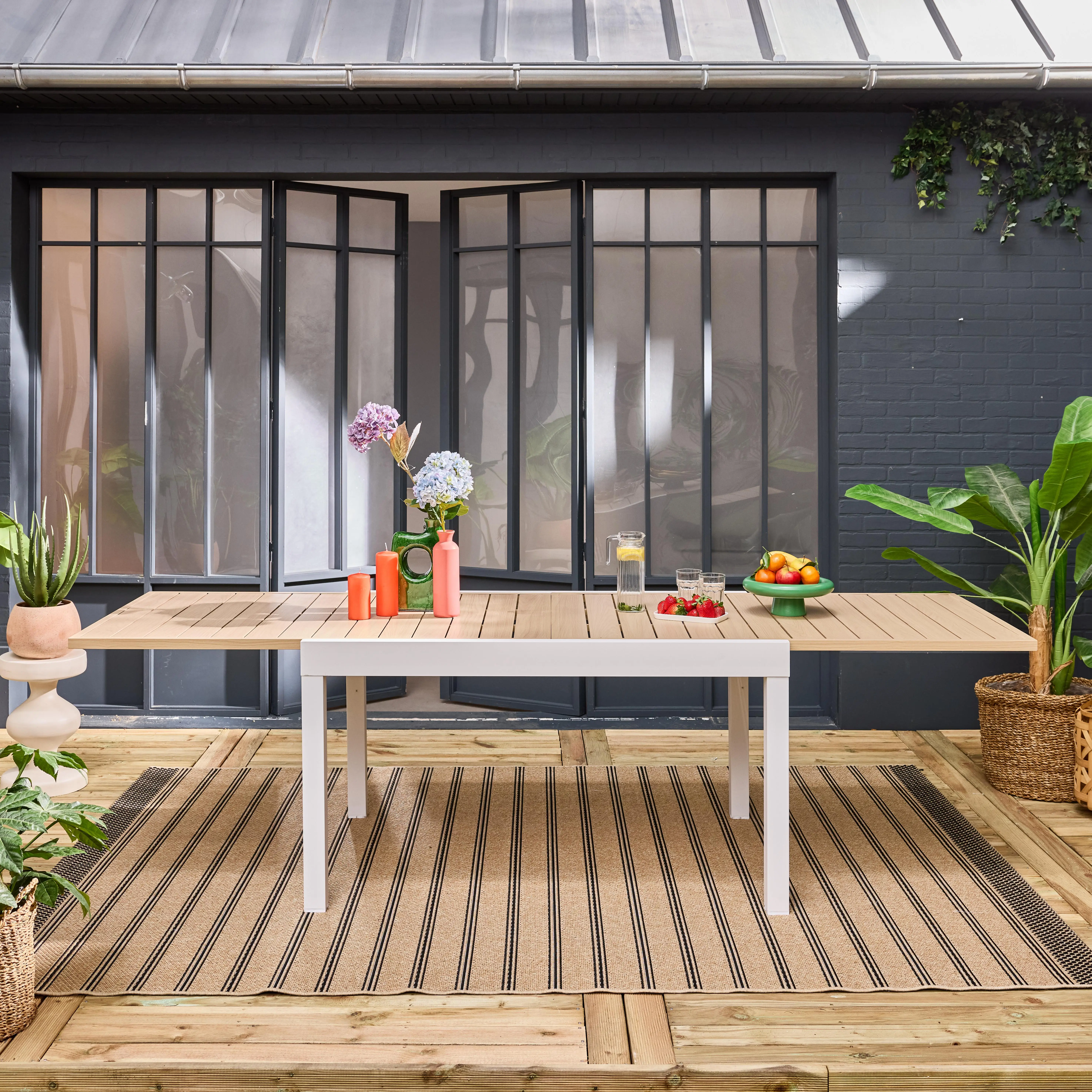 Table de jardin extensible aluminium 8 places