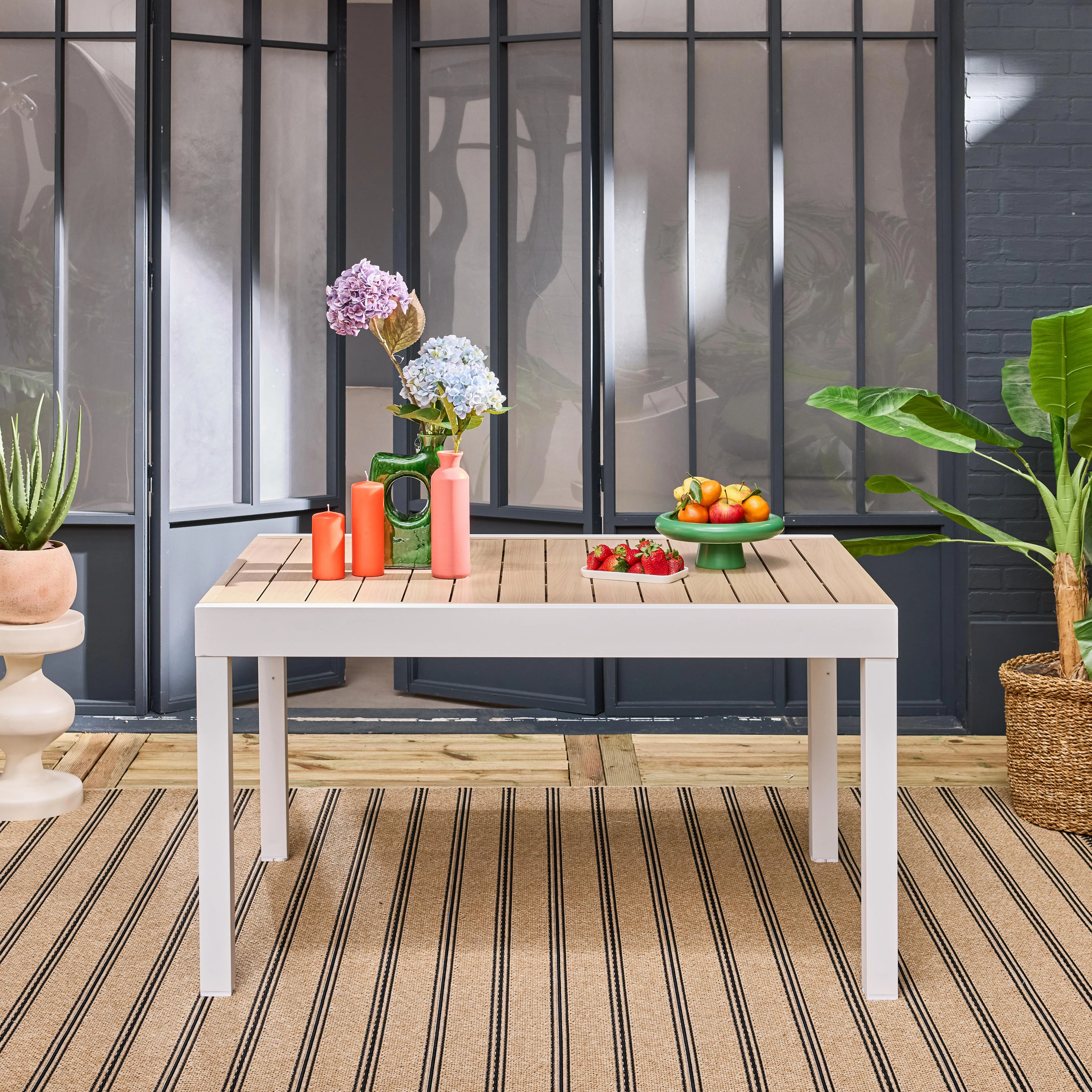 Table de jardin extensible aluminium 8 places