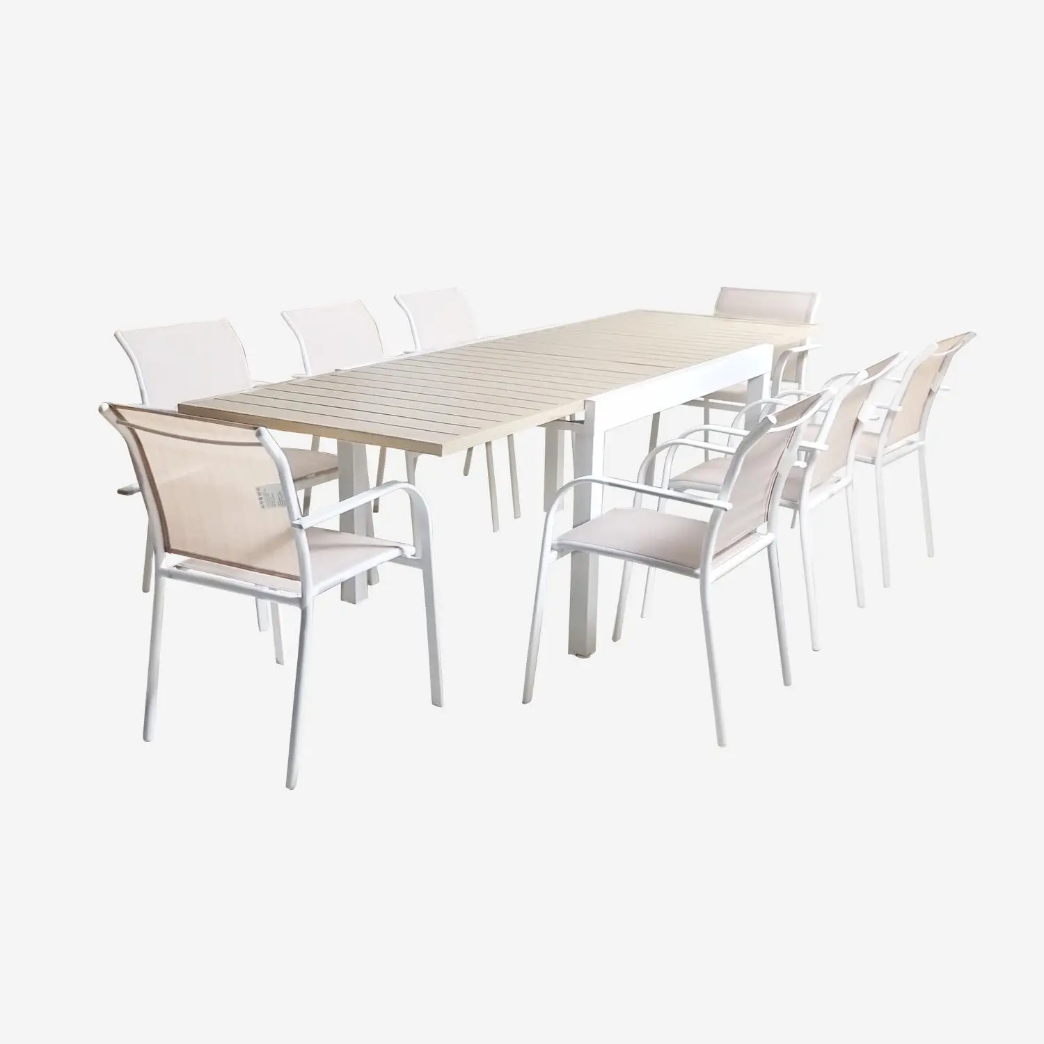 Table de jardin extensible aluminium 8 places