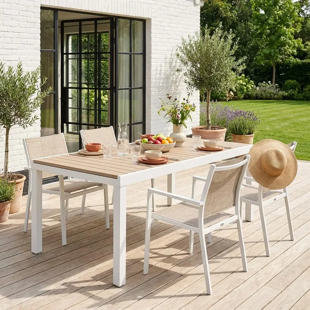 Table de jardin extensible aluminium 10-12 places