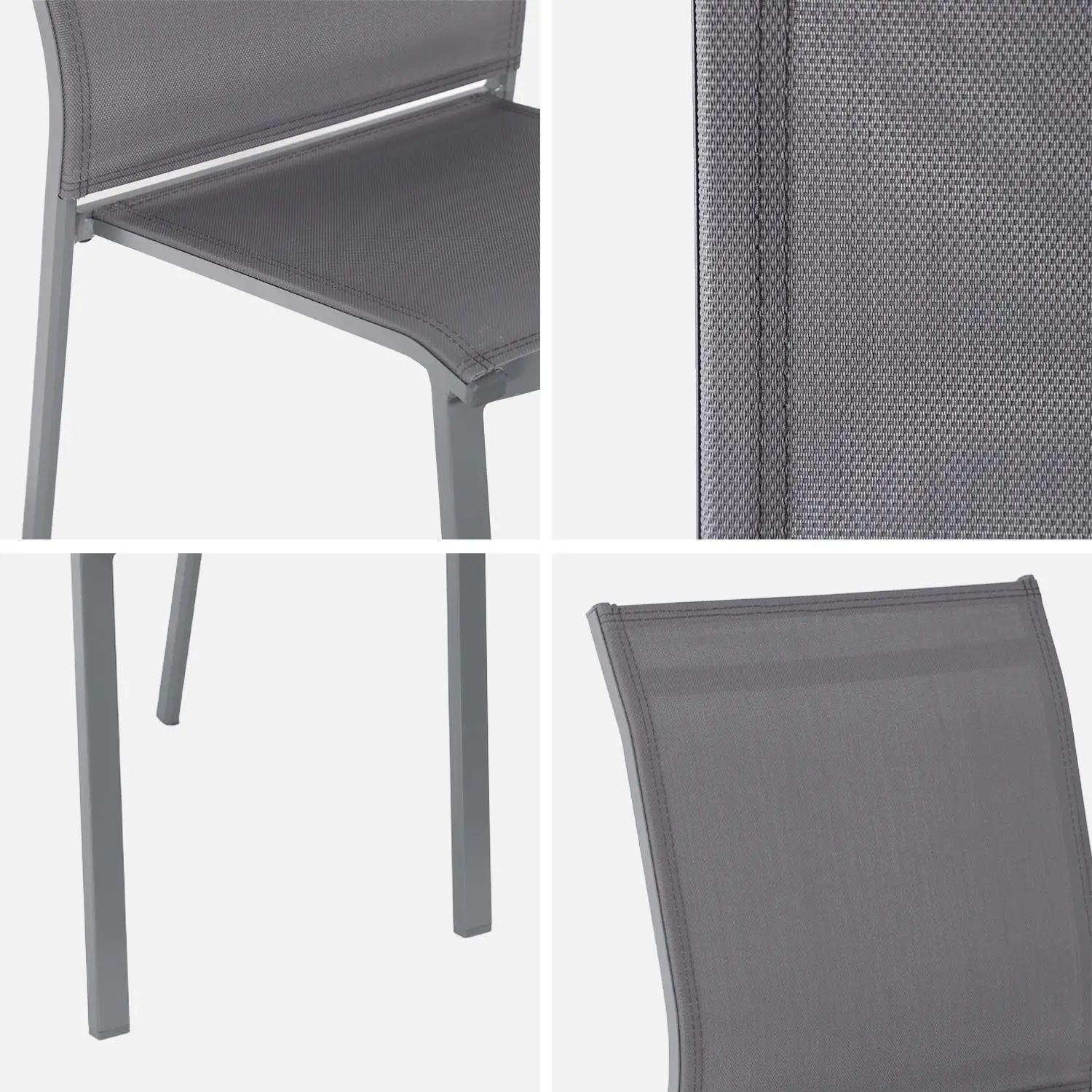 Table de jardin extensible aluminium + 8 assises