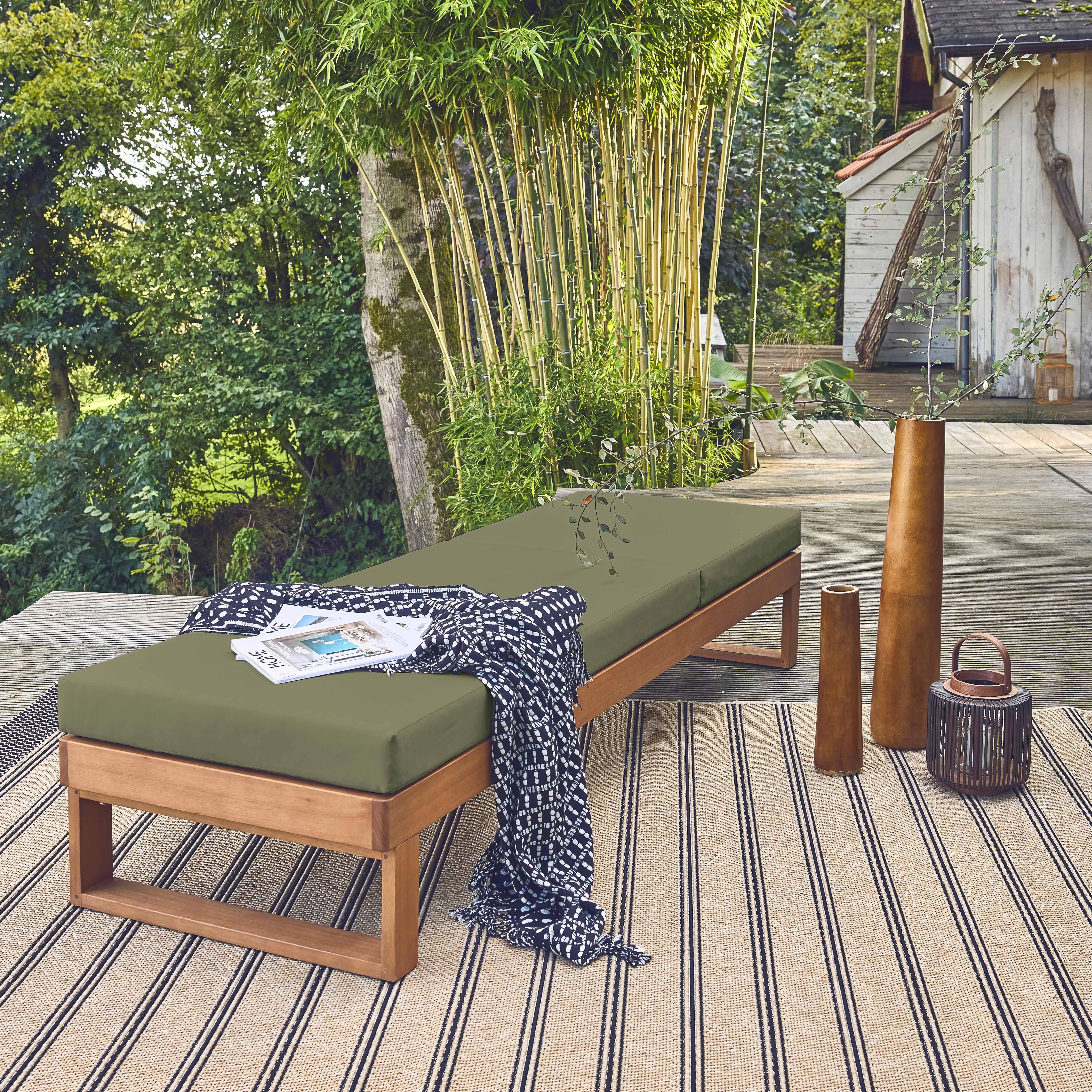 Bain de soleil en bois d'eucalyptus, multi positions