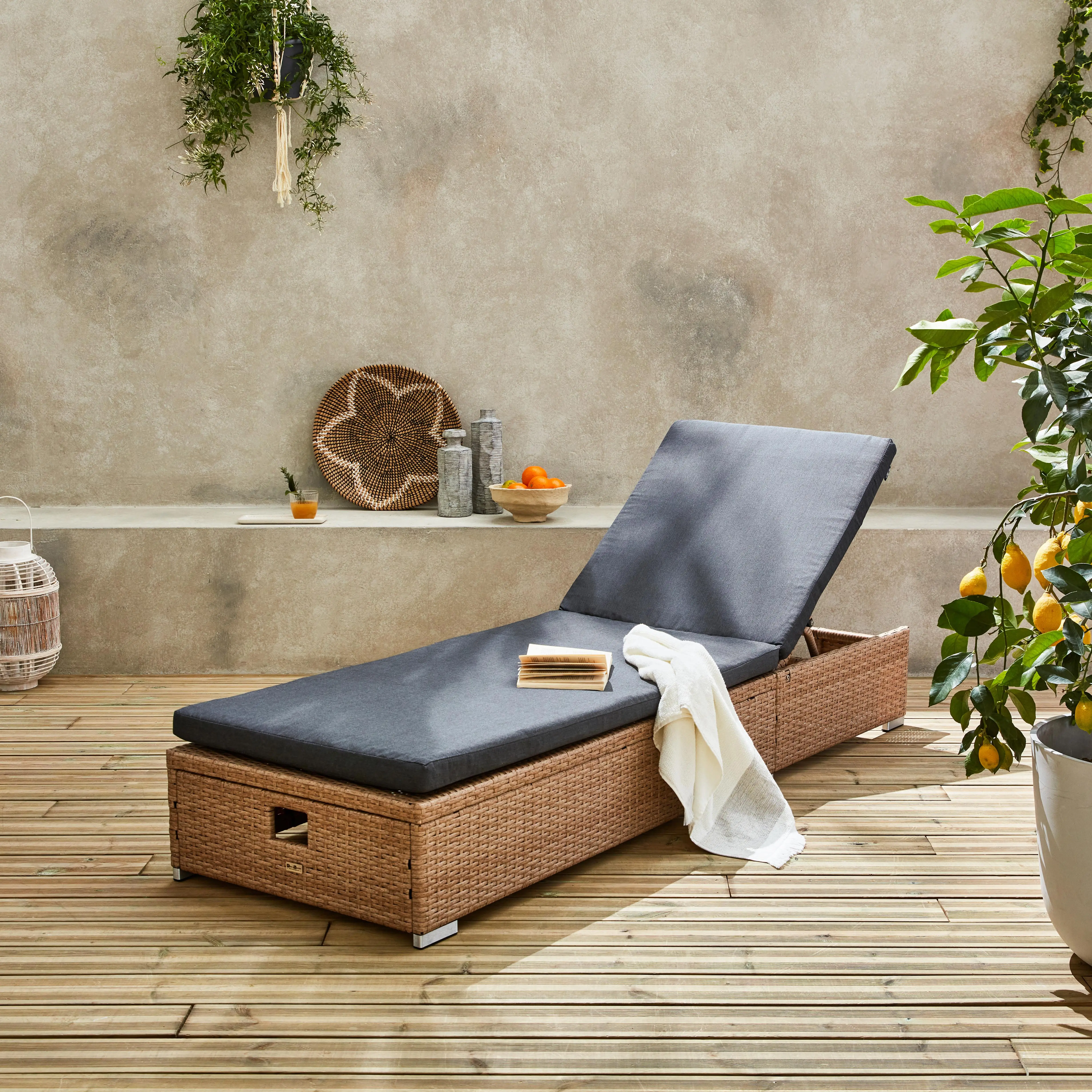 Bain de soleil résine tressée multi positions