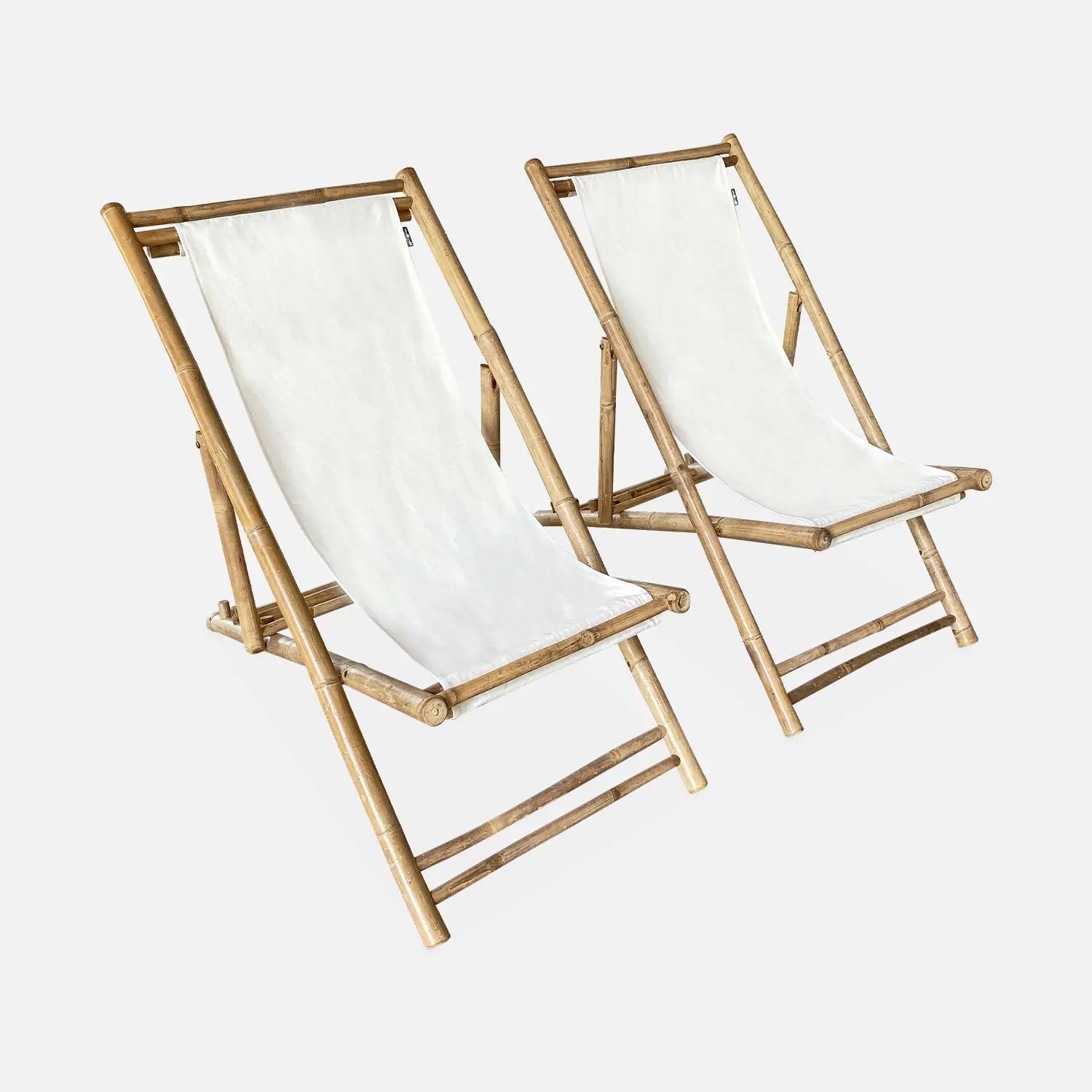 Chilienne bambou pliante multi positions (lot de 2)
