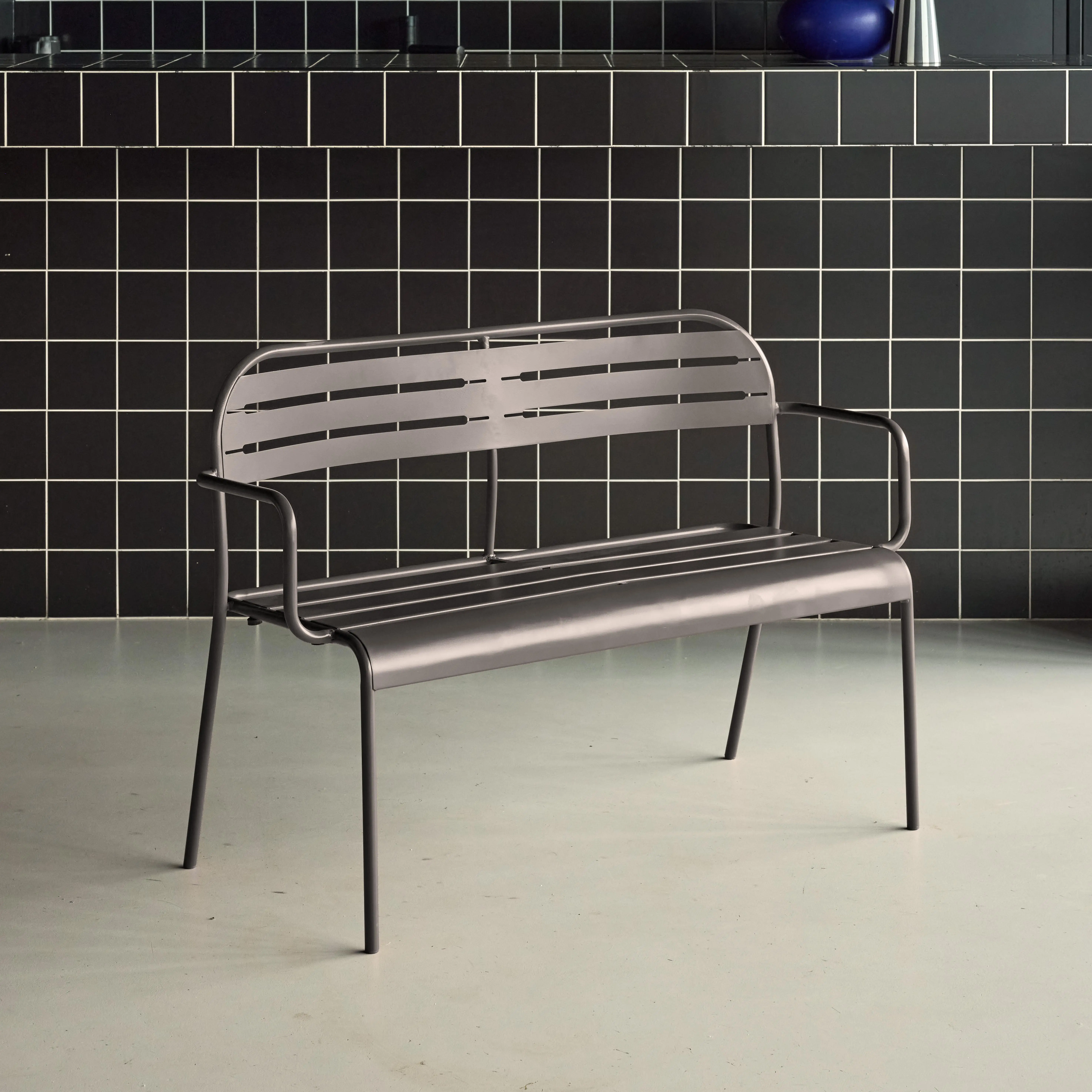Banc extérieur acier 2 places