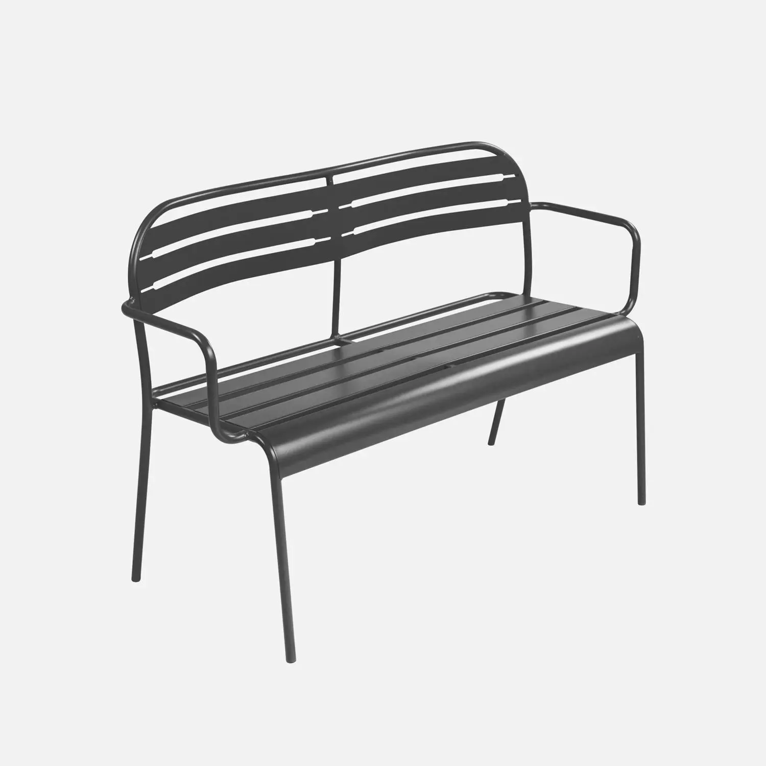 Banc extérieur acier 2 places