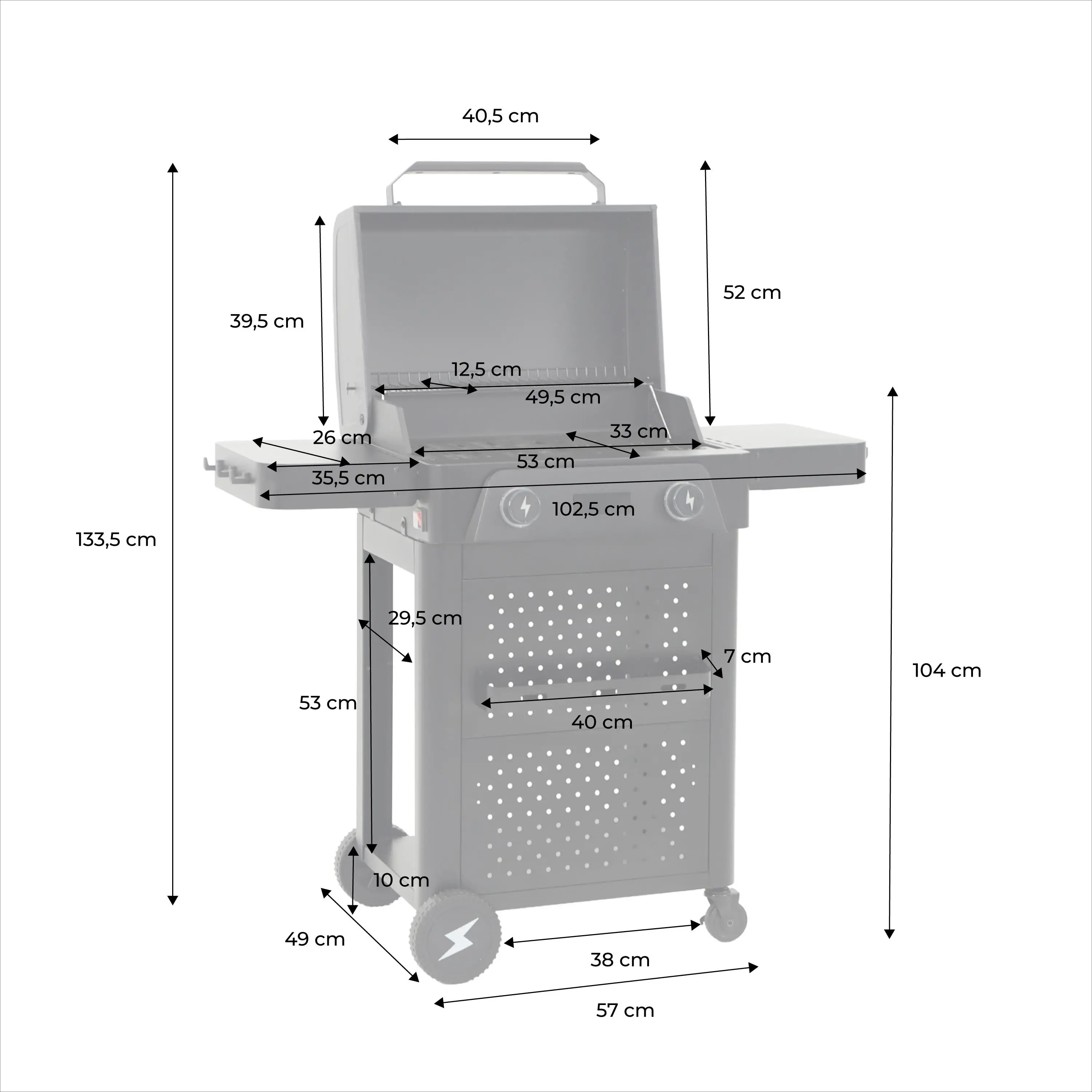 Barbecue électrique acier émaillé 2 brûleurs 2300 W