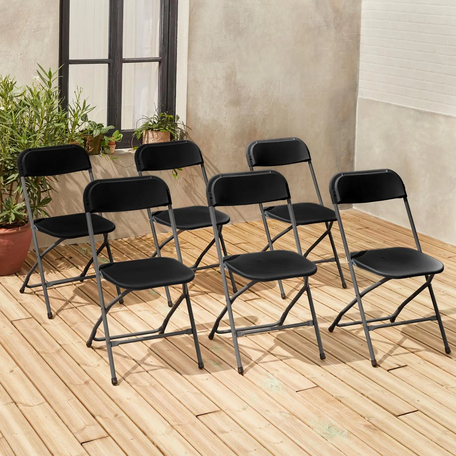 Chaise de réception pliante acier (lot de 6)