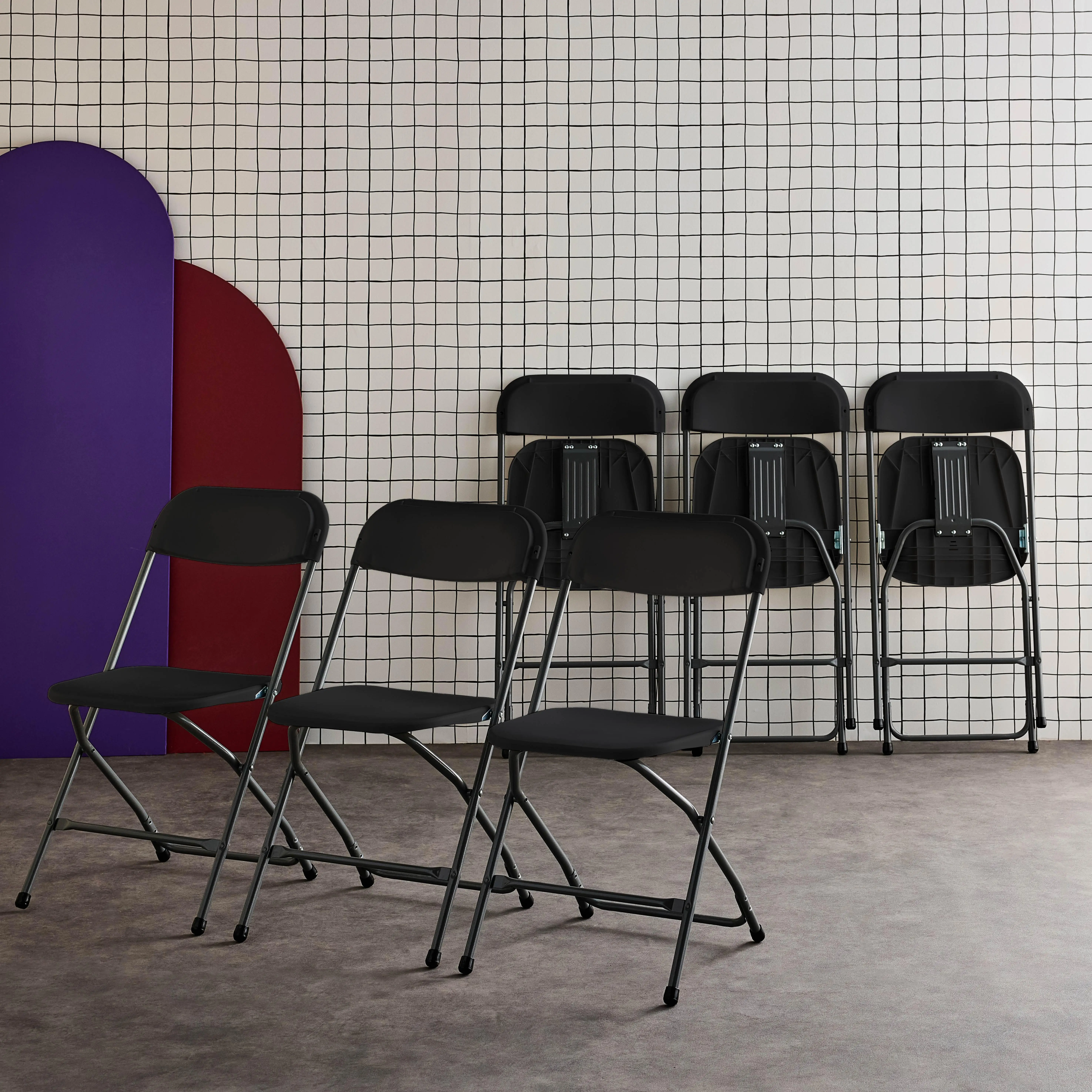 Chaise de réception pliante acier (lot de 6)
