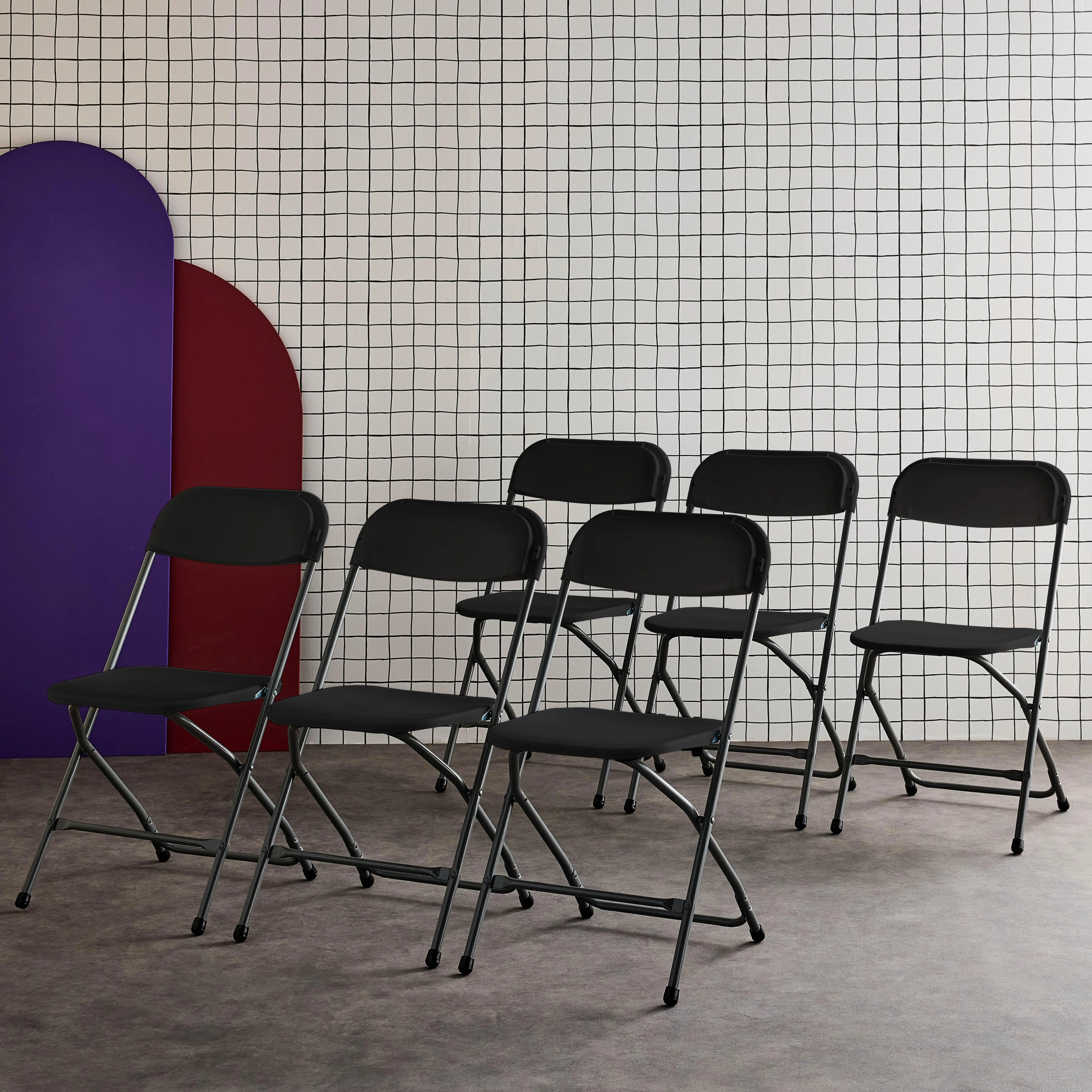 Chaise de réception pliante acier (lot de 6)