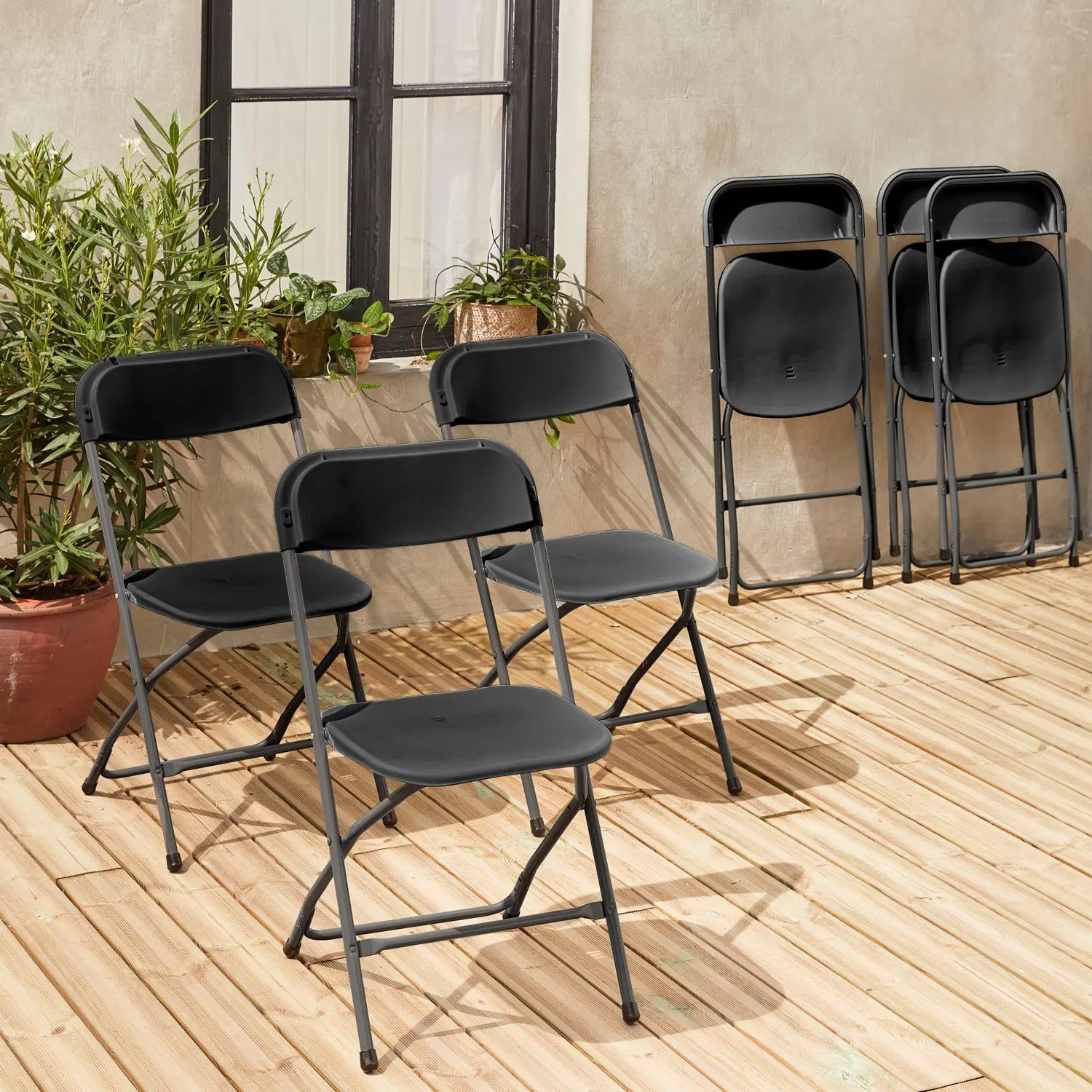 Chaise de réception pliante acier (lot de 6)