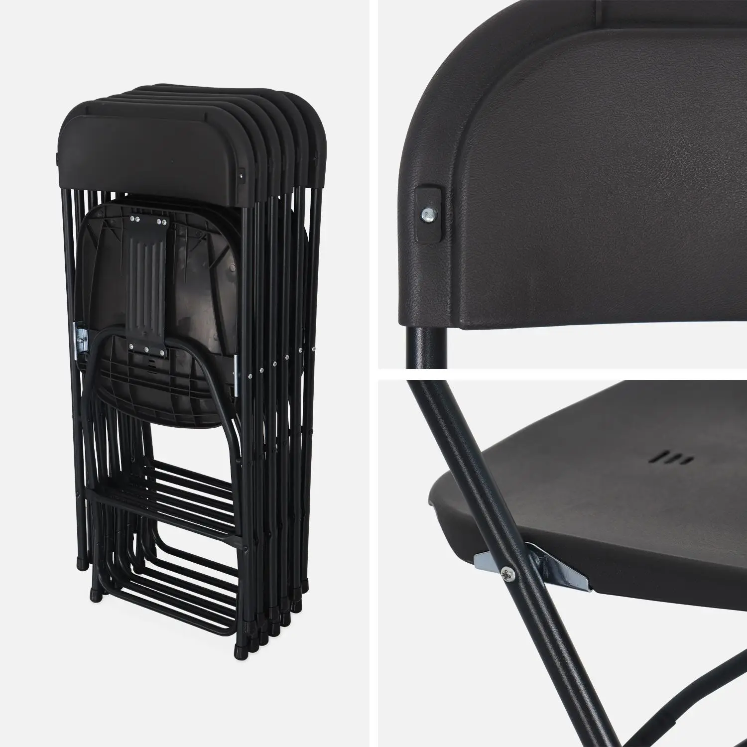 Chaise de réception pliante acier (lot de 6)