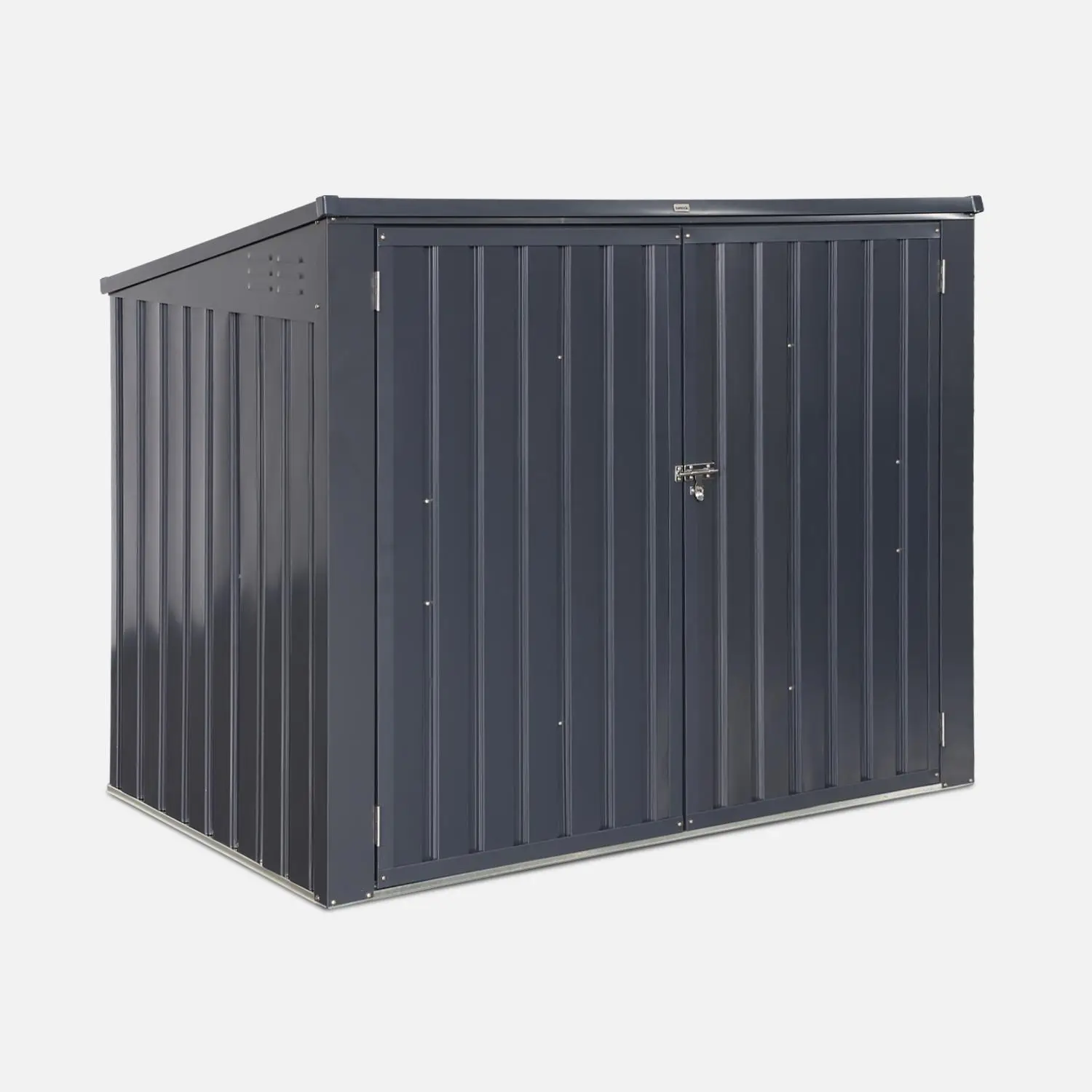 Cache poubelle double 1,75m² acier galvanisé avec kit d'ancrage