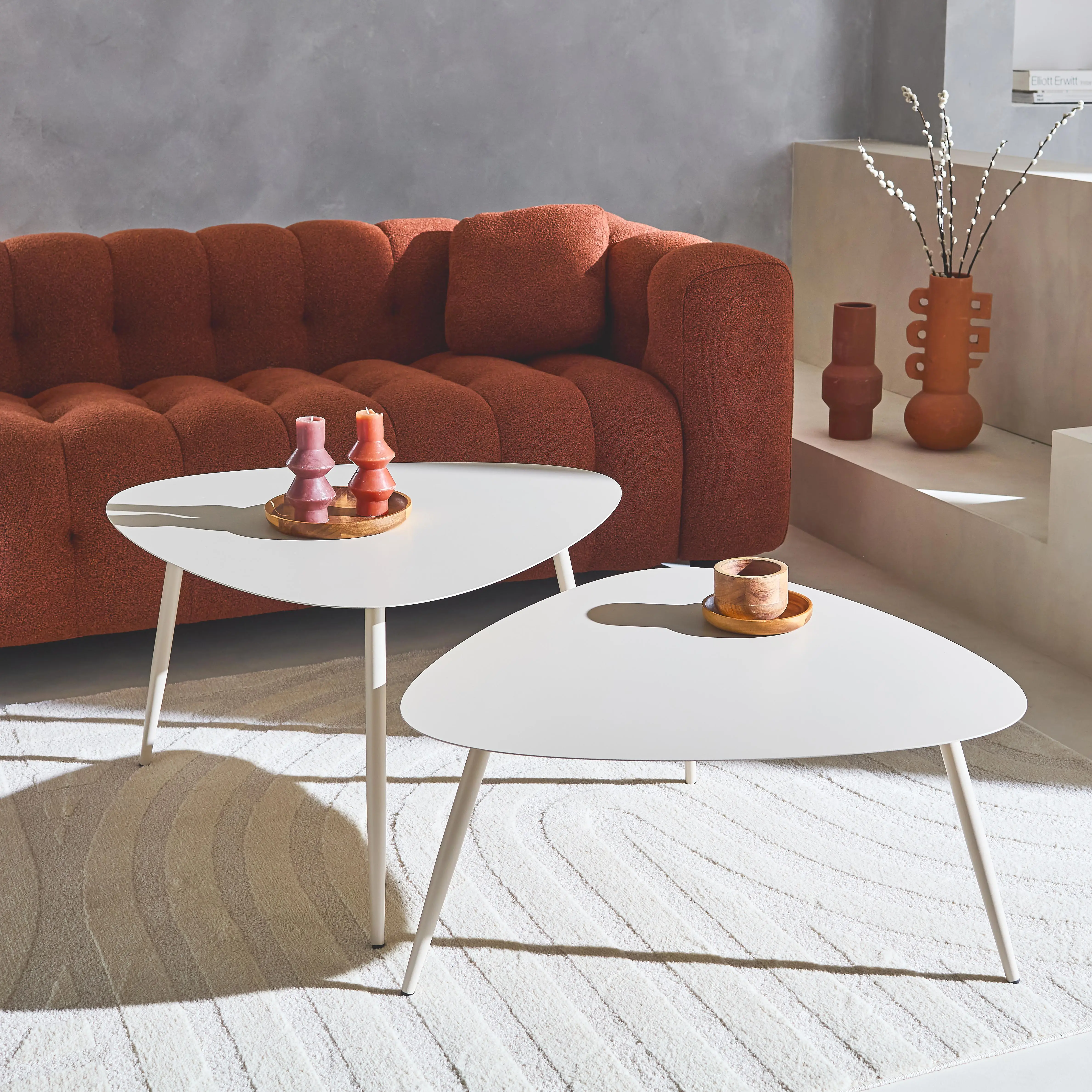 Table basse gigogne intérieur/extérieur acier