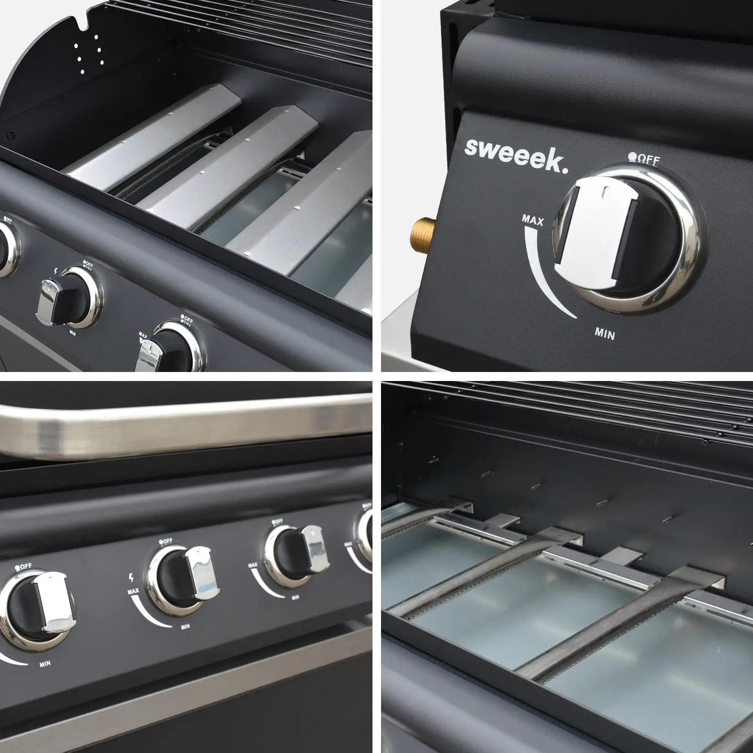 Cuisine extérieure 5 modules acier inoxydable avec barbecue gaz 4 brûleurs
