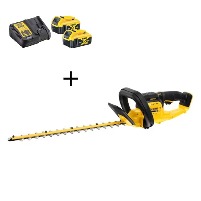 Taille haie à batterie 55 cm Dewalt XR 18V | Pack de démarrage chargeur + batteries