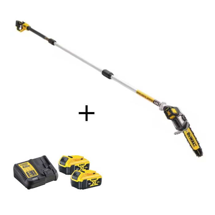 Elagueuse sur perche à batterie Dewalt 18V coupe 20cm | Pack de démarrage