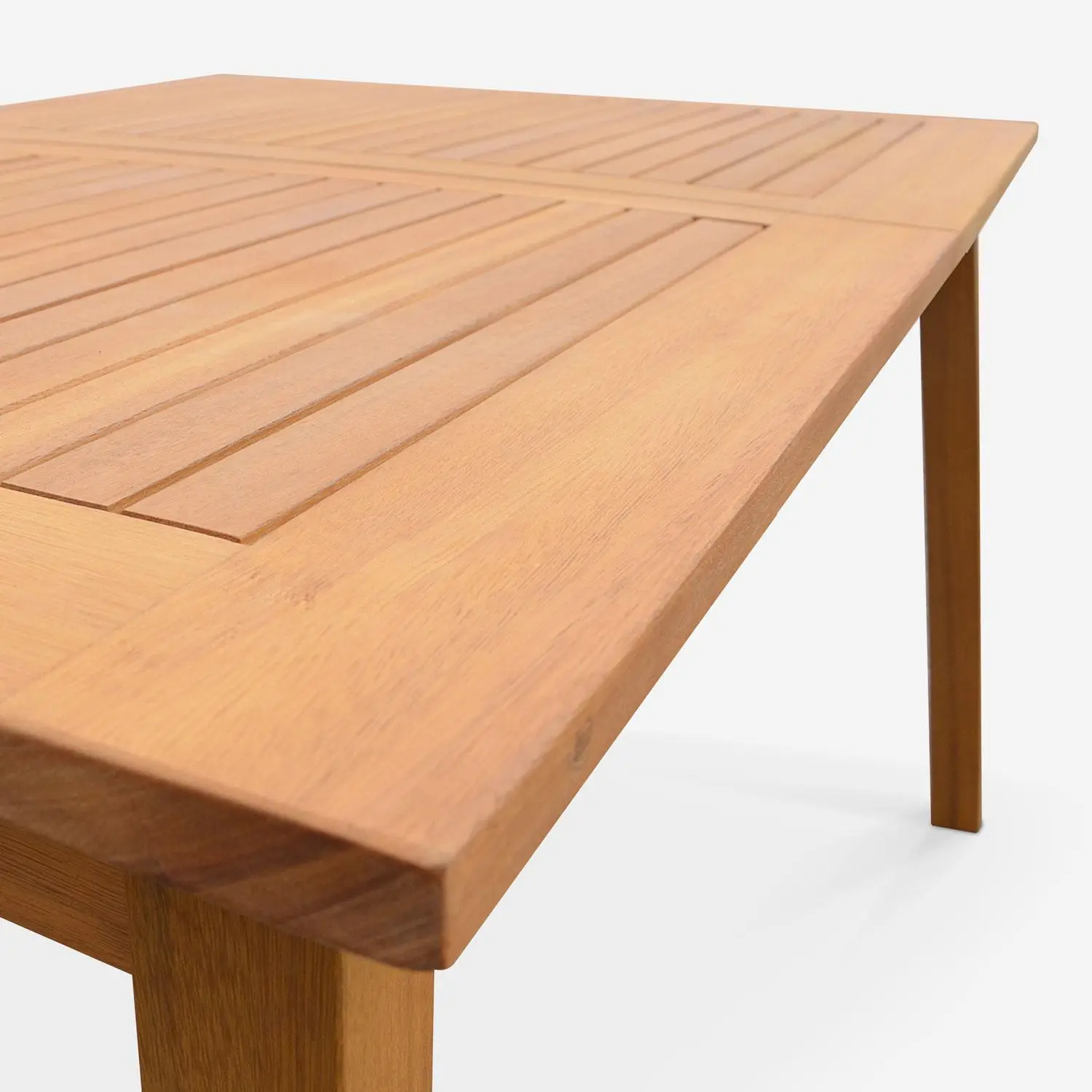 Table de jardin extensible bois d'eucalyptus + 8 assises