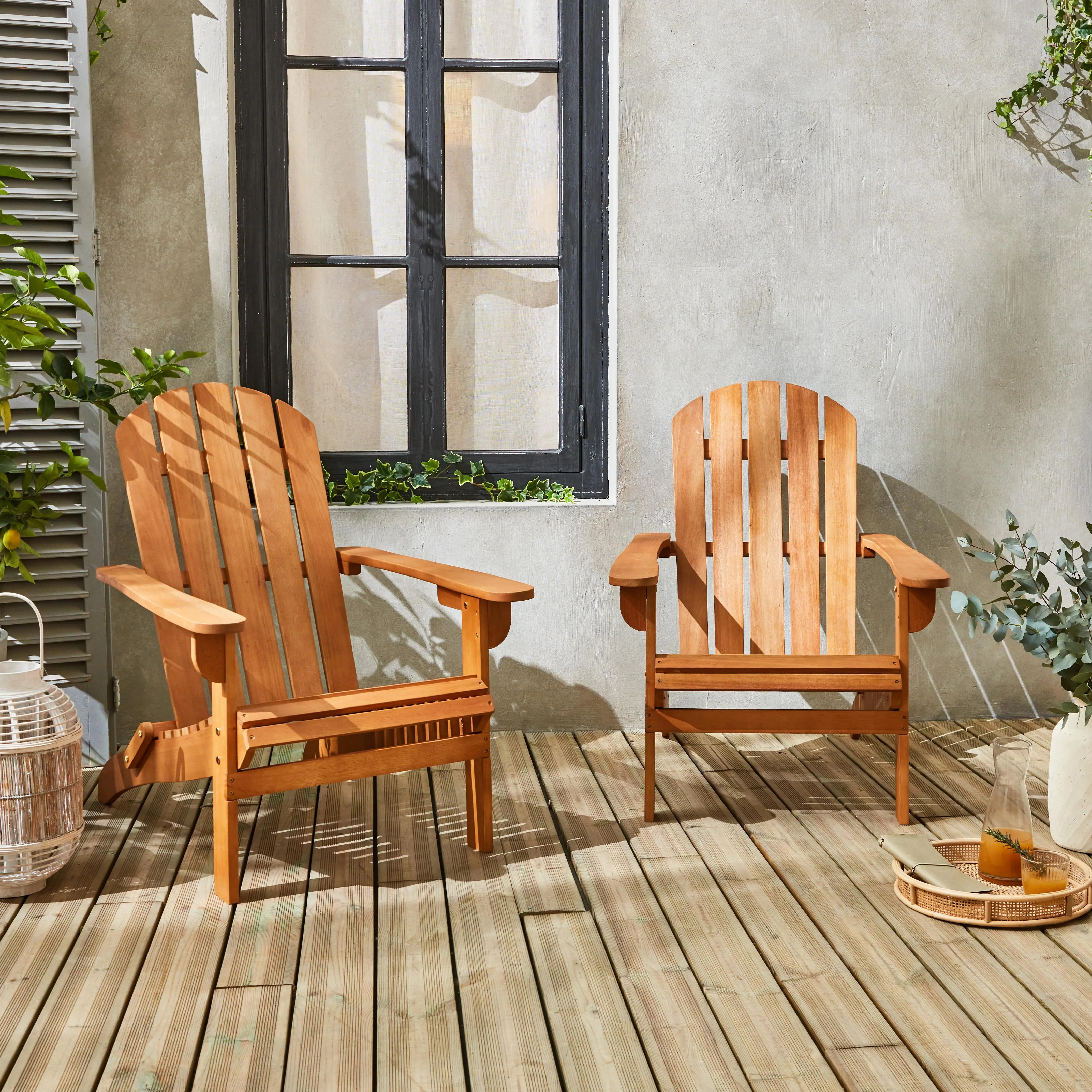 Fauteuil de jardin bois d'eucalyptus (lot de 2)