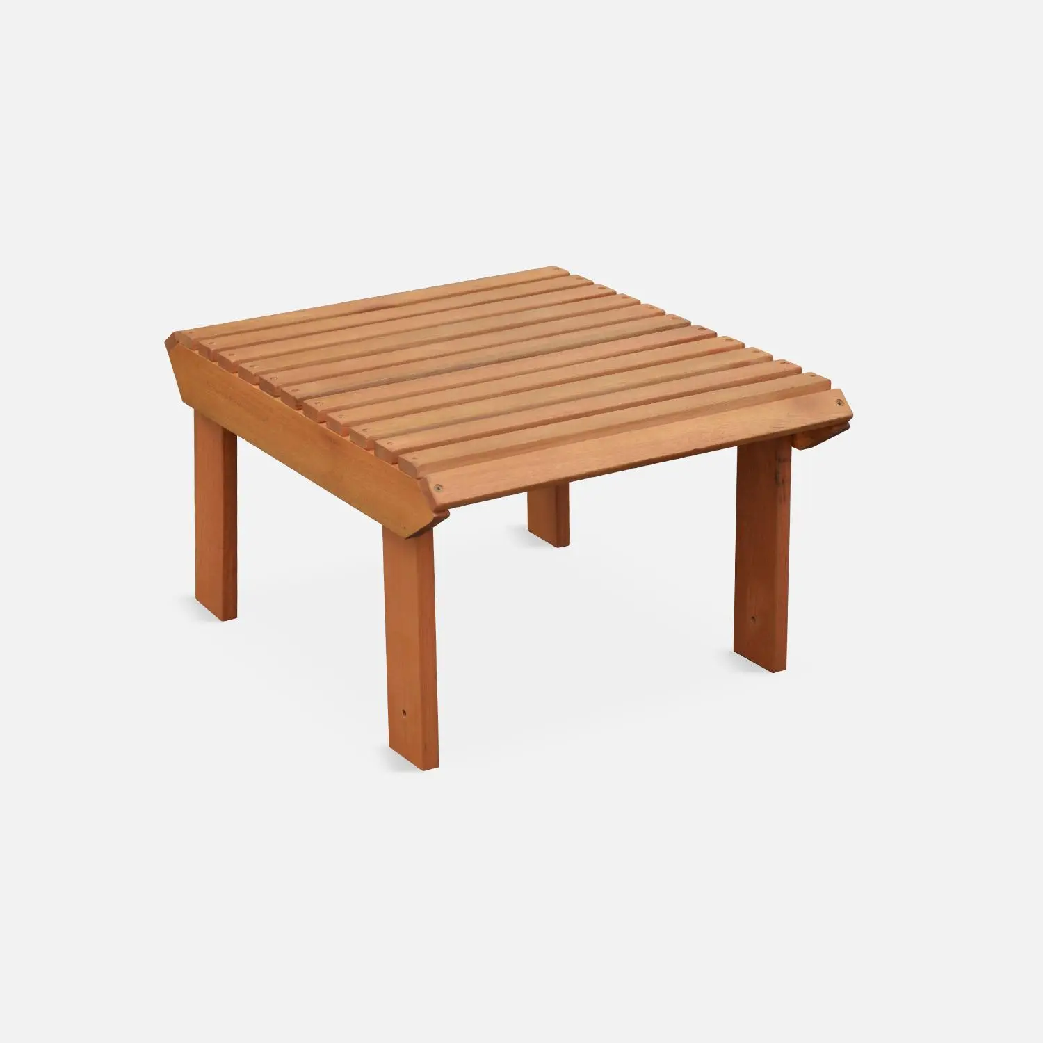 Fauteuil de jardin bois d'eucalyptus + repose-pieds (lot de 2)