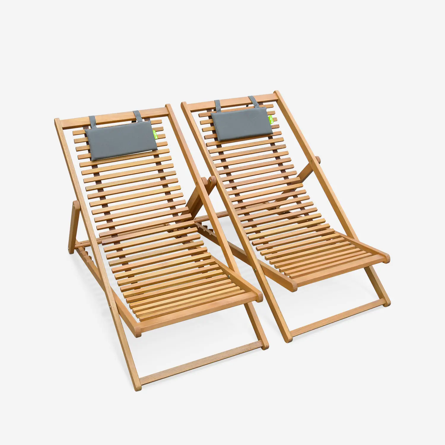 Chilienne bois d'eucalyptus multi positions (lot de 2)