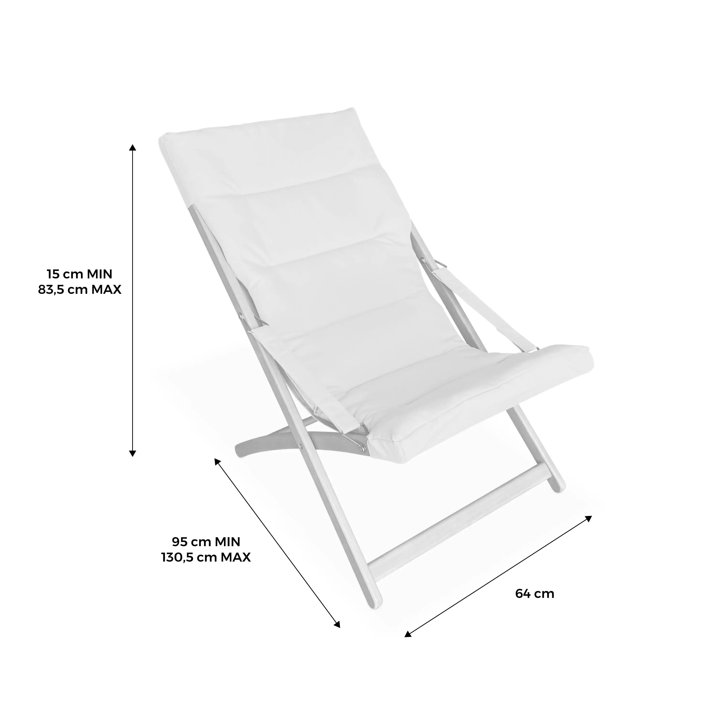 Chilienne bois pliable, assise rembourrée (Lot de 2)