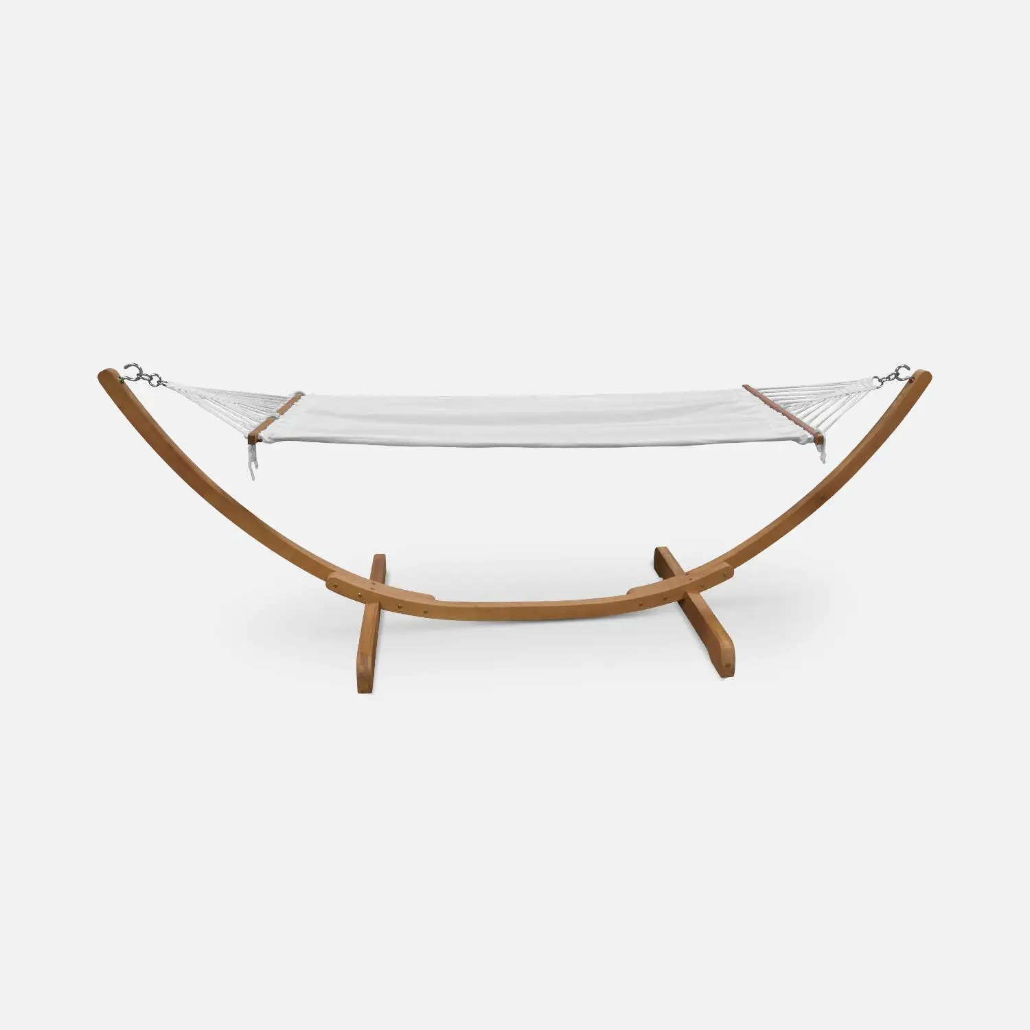 Hamac sur pieds bois d'eucalyptus toile en coton